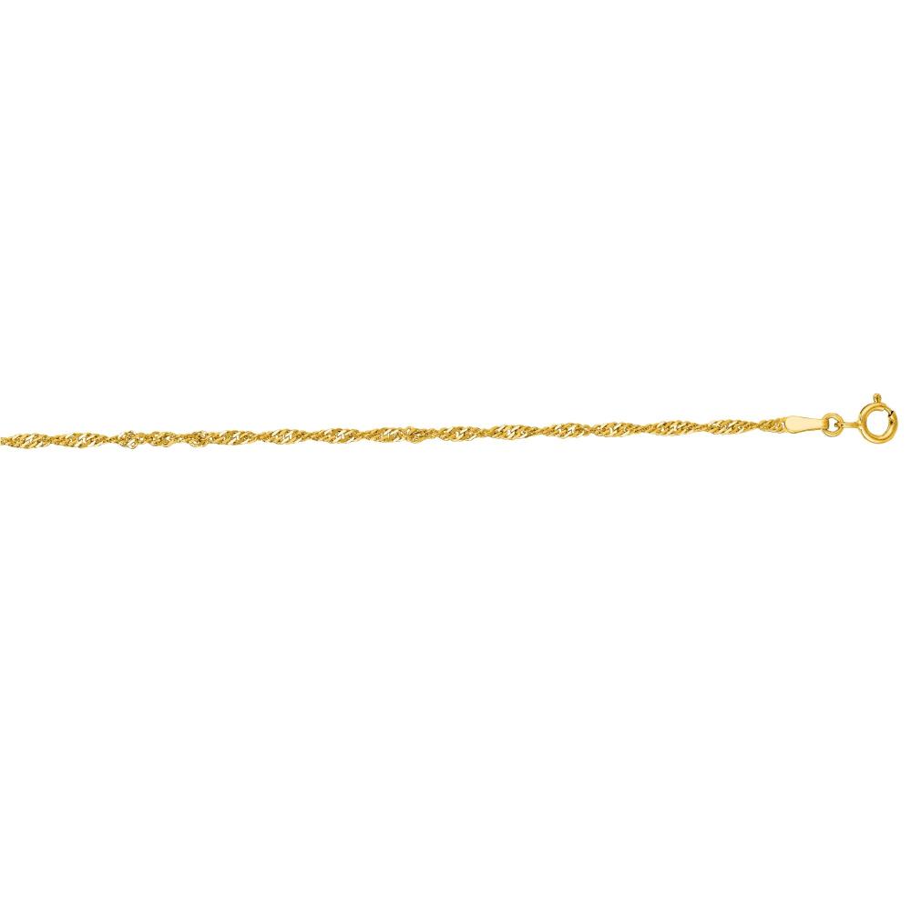 14K Gold 1.8mm Singapore Chain Necklace for Men & Women - Durable Fine Jewelry for Everyday Wear, Gifts & Special Occasions