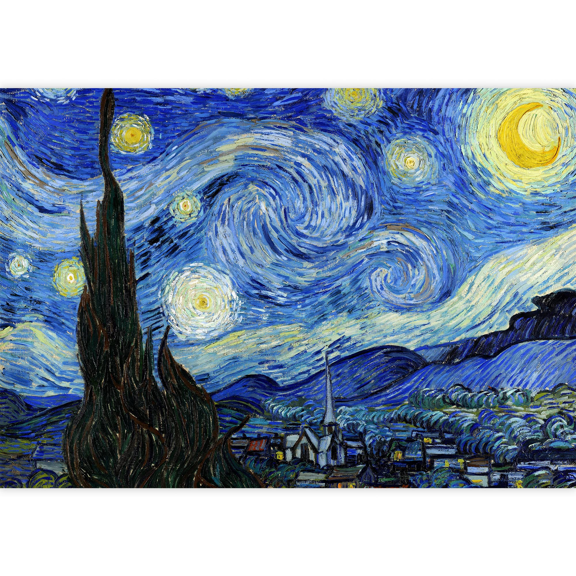 Van Gogh Starry Night Wall Mural - Large Removable Peel & Stick Wallpaper (66x96 inches) for Bedroom Decor | Famous Painting Art Stickers | Home, Office & Nursery Wall Decoration