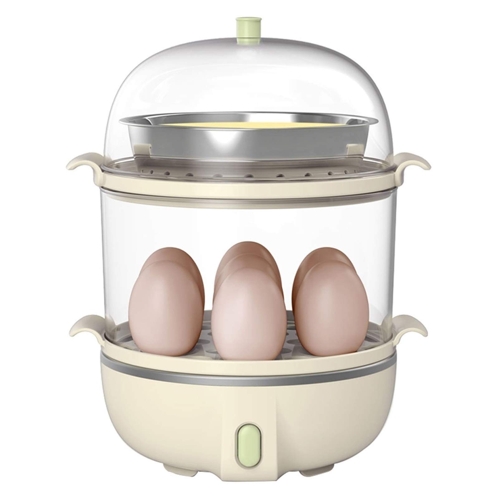 Electric Egg Cooker Boiler - Rapid Egg Maker & Poacher with Steamer Tray - Cooks 14 Eggs Fast (Hard/Soft Boiled, Poached, Omelets) - Perfect for Breakfast Meal Prep & Healthy Cooking