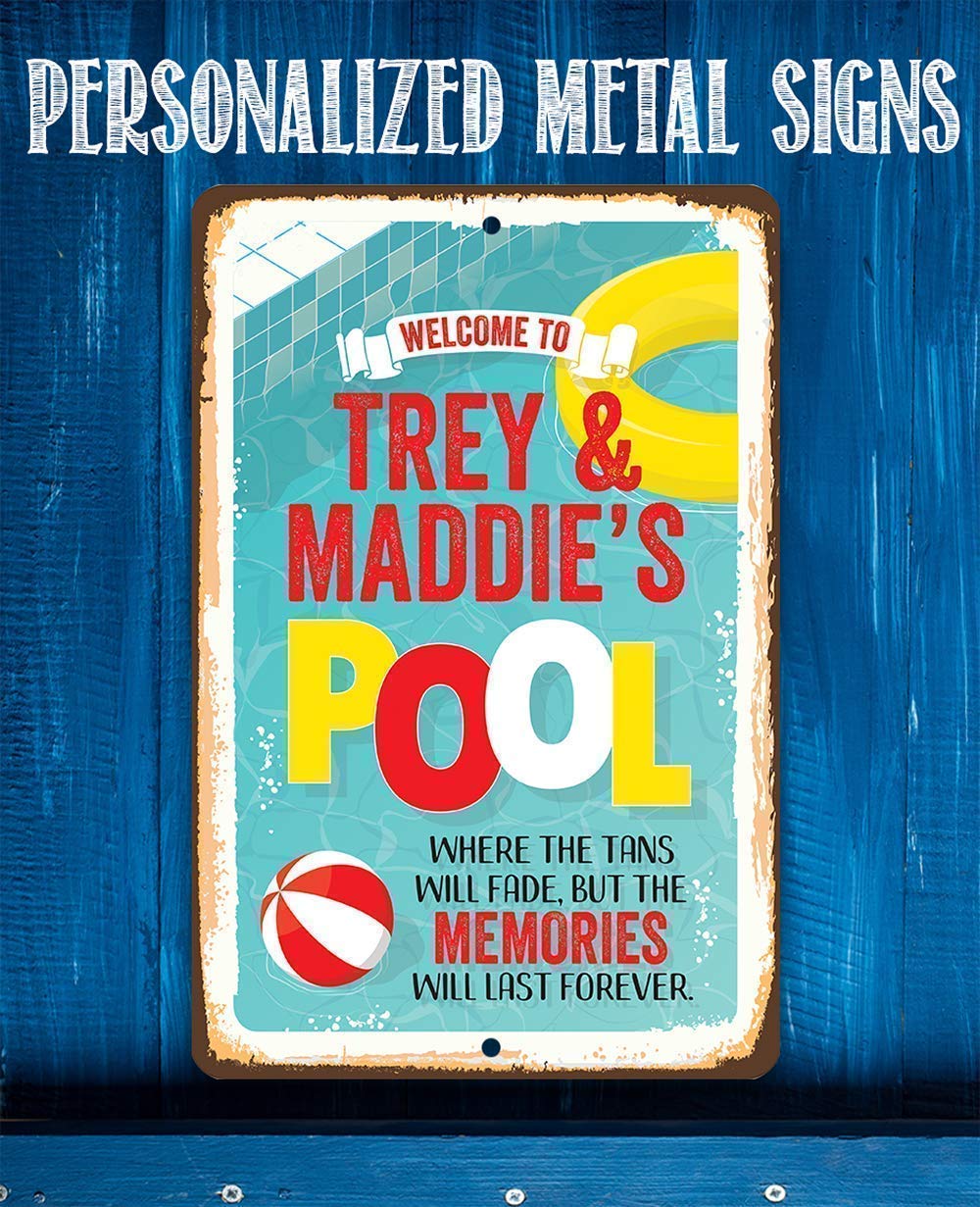 Custom Welcome to Our Pool Sign - Summer Pool Party Decor, Rustic Metal Swimming Pool Theme Accessory, Personalized Gift for Pool Owners (8x12 or 12x18) - Perfect for Backyard Pools, Beach Houses & Summer Gatherings