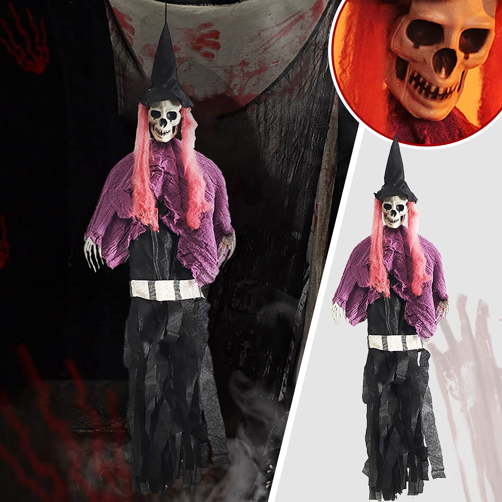 Halloween Pendant Decorations - Spooky Black Hanging Ornaments for Haunted House, Garden & Home Decor - Perfect for Halloween Parties & Outdoor Scare Displays