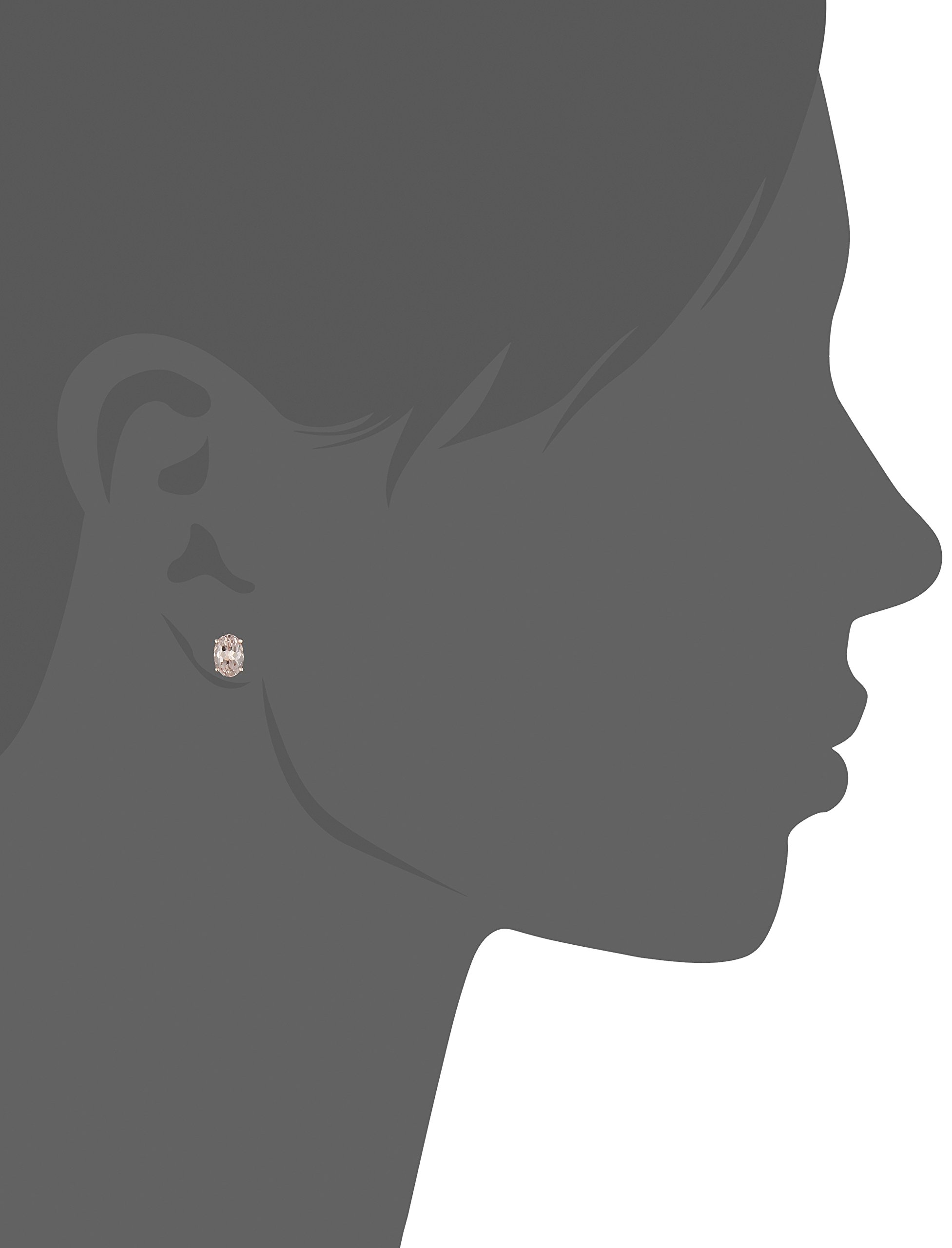 10K Rose Gold Morganite Oval Stud Earrings for Women - Dainty Elegant Jewelry Gift for Birthday, Anniversary & Valentine's Day - Perfect for Everyday Wear & Special Occasions