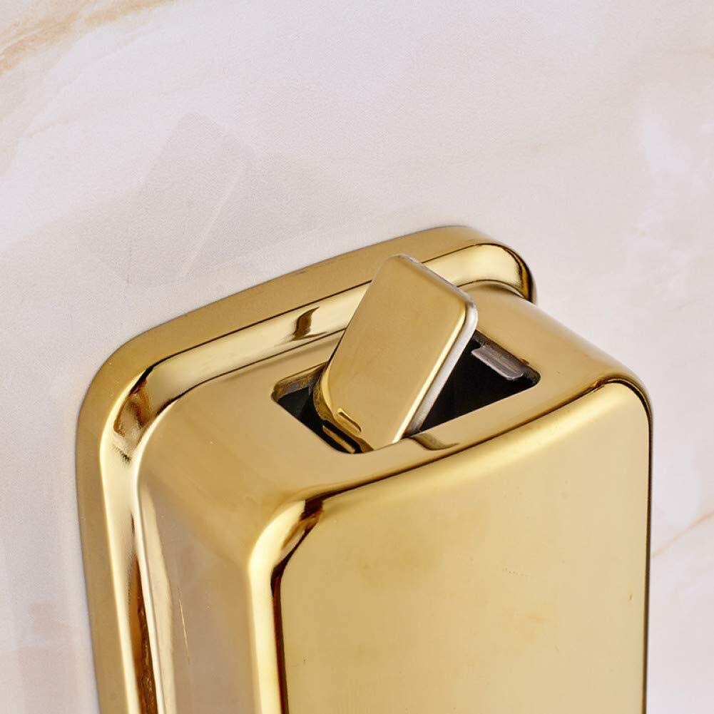 Premium Solid Brass Wall Mount Soap Dispenser - Gold Polished Bathroom Liquid Soap Container for Kitchen & Bathroom | Elegant Touch for Modern Homes
