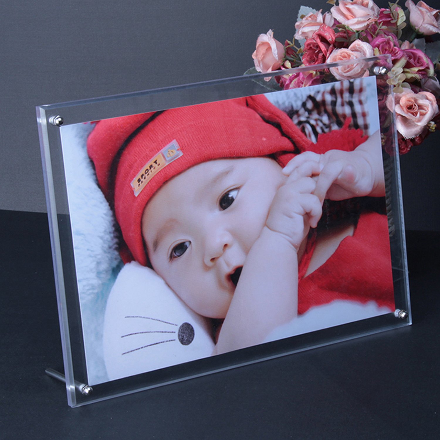 Clear Acrylic Picture Frames with Standoff - A5 Size Tabletop Display for Photos, Certificates, Artwork & Signs | Perfect for Home Decor, Office Presentations & Art Exhibitions