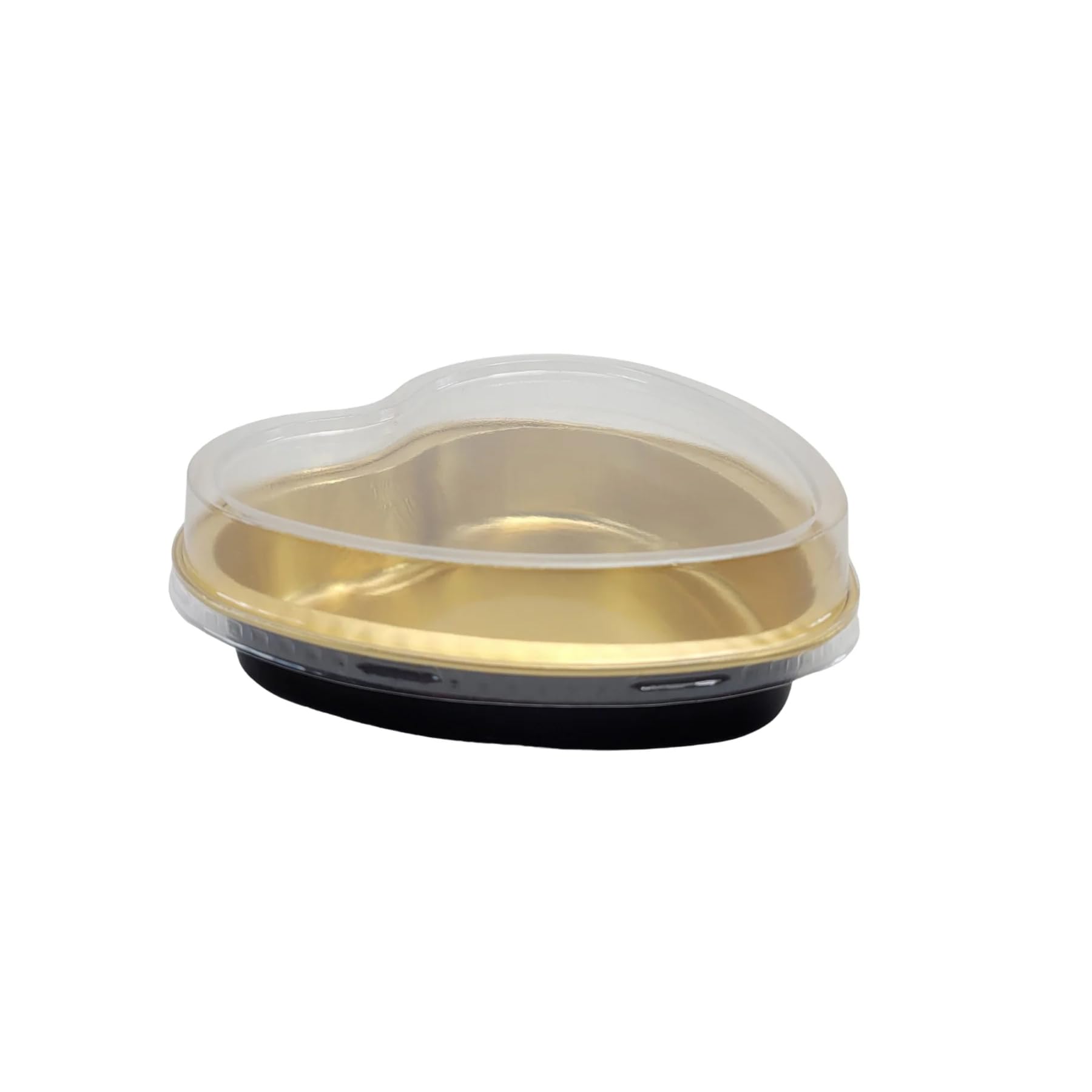 KitchenDance 8oz Colored Disposable Heart Shaped Aluminum Cake Pans with Plastic Lids - Perfect for Baking & Serving Individual Cakes, Tarts, Cupcakes & Desserts - Great for Valentine's Day, Birthdays, Weddings & Party Favors