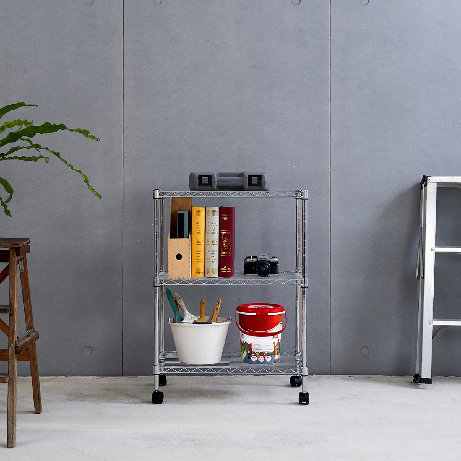 3-Tier Heavy Duty Metal Wire Shelving Unit - 14
