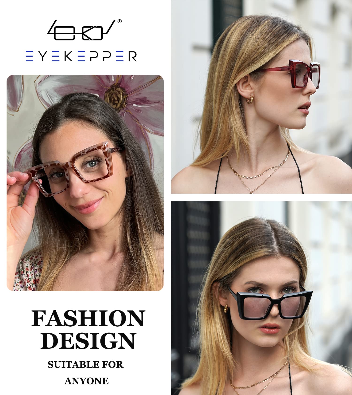 Eyekepper Photochromic Reading Glasses for Women - Lightweight Oversized Readers with Transition Lenses (Indoor/Outdoor Use) - Perfect for Reading, Driving, and Outdoor Activities