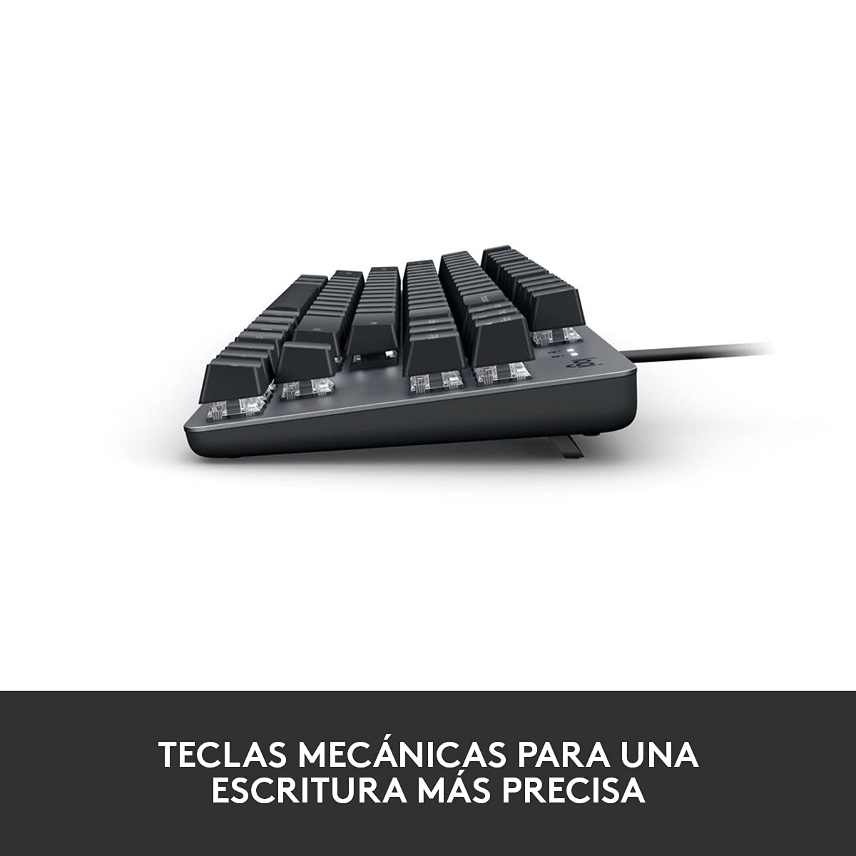 Logitech K835 TKL Wired Mechanical Keyboard - Tenkeyless Quiet Gaming Keyboard with Aluminum Frame, Compact Design (Grey/Black) - Perfect for Office Work, Typing & PC Gaming