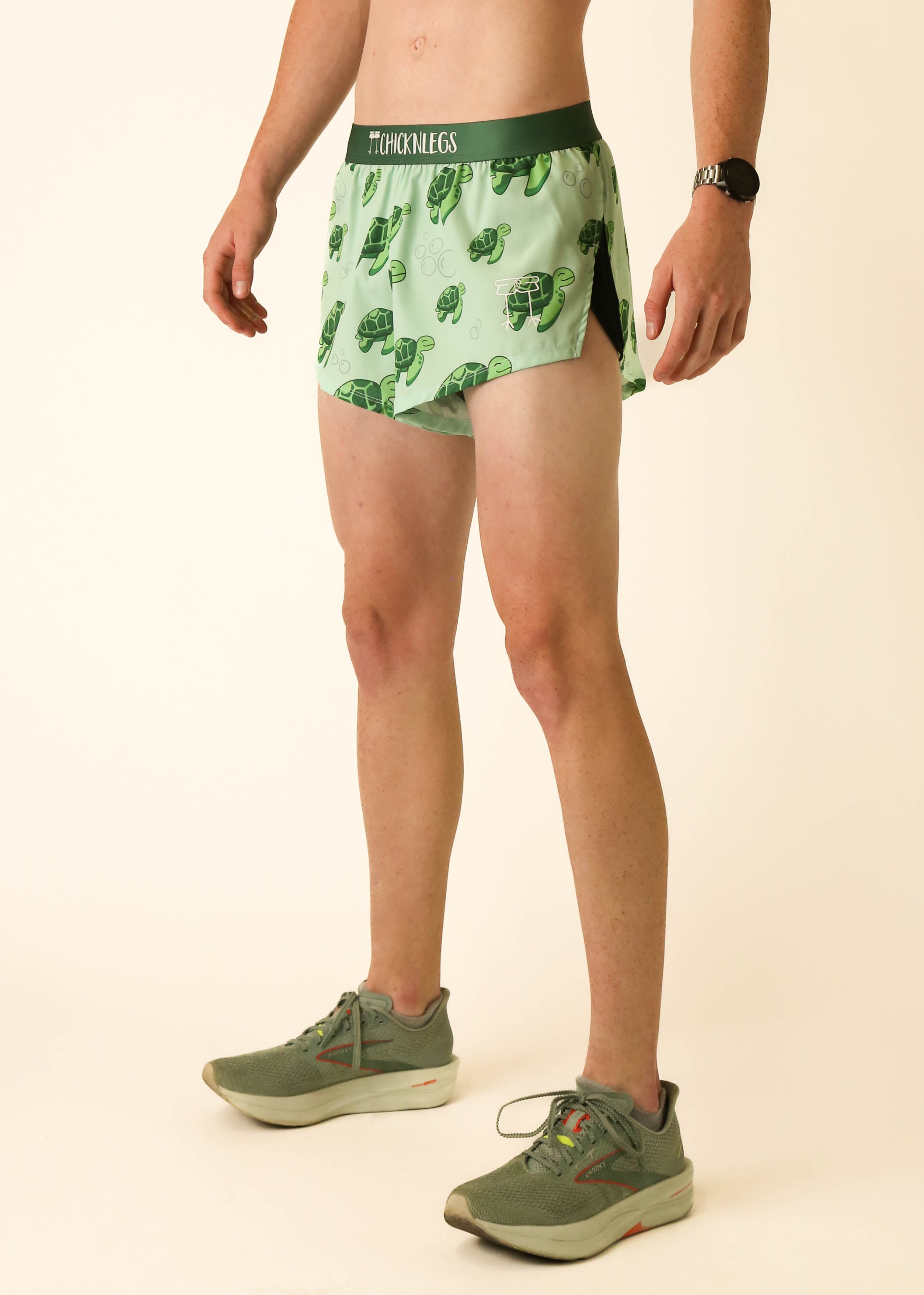 Men's Quick-Dry 2 Split Running Shorts with Sea Turtle Design - Perfect for Gym, Jogging & Beach Activities