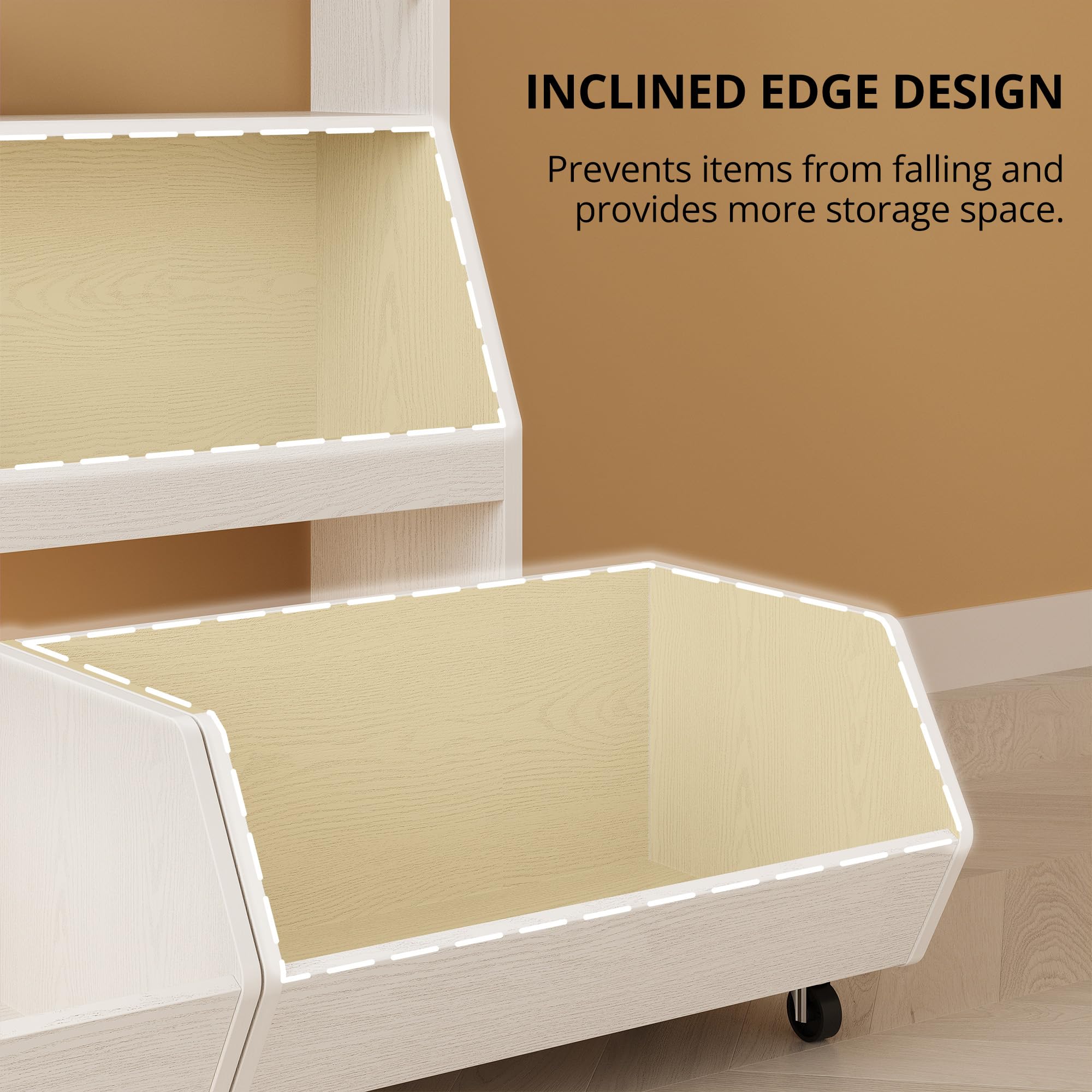 IRONCK Kids Bookshelf with Drawers - Toy Storage Organizer for Nursery & Playroom