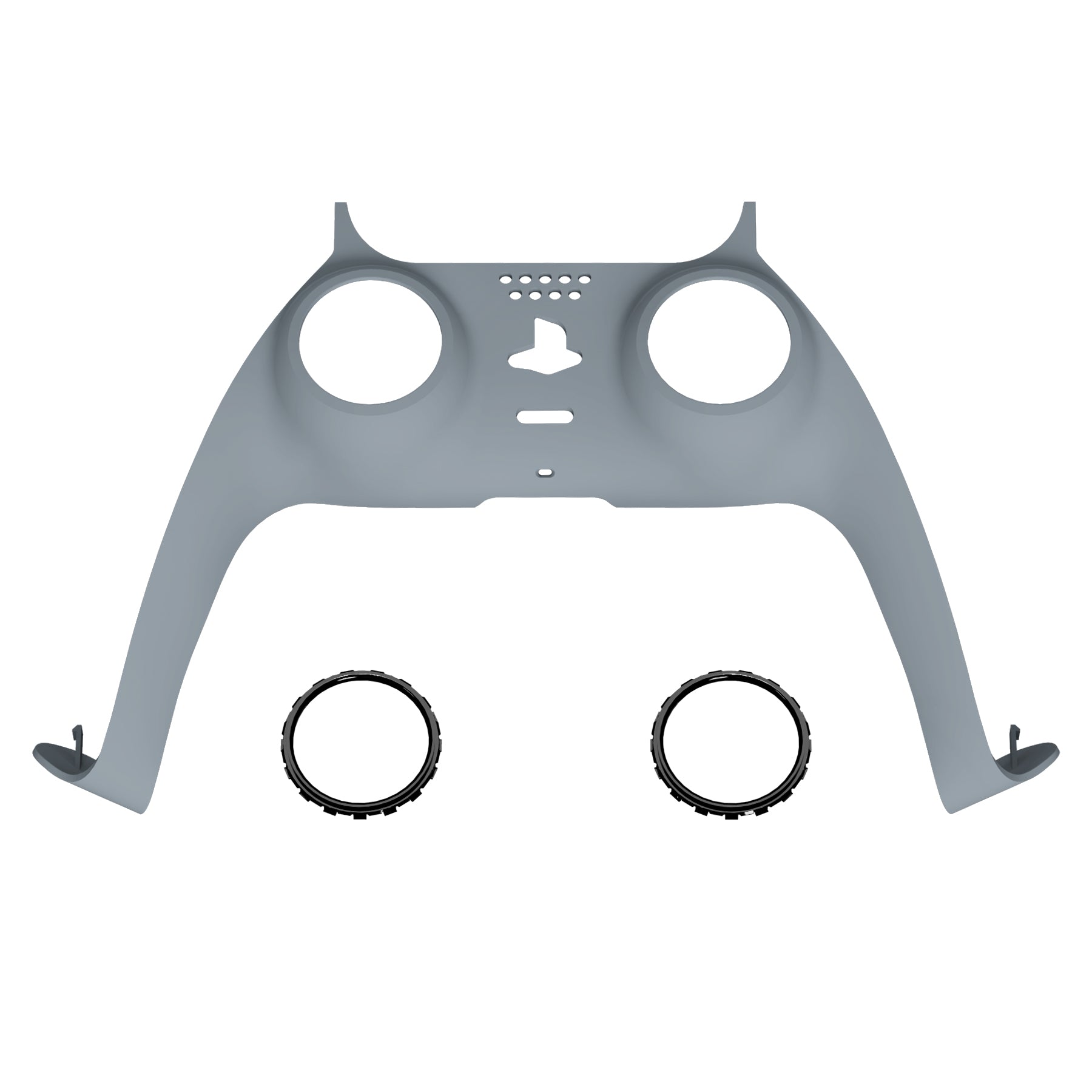 eXtremeRate New Hope Gray PS5 Controller Shell - DIY Replacement Cover with Decorative Trim & Accent Rings (Model GPFP3037) | Customize Your PS5 Controller for Gaming & Streaming