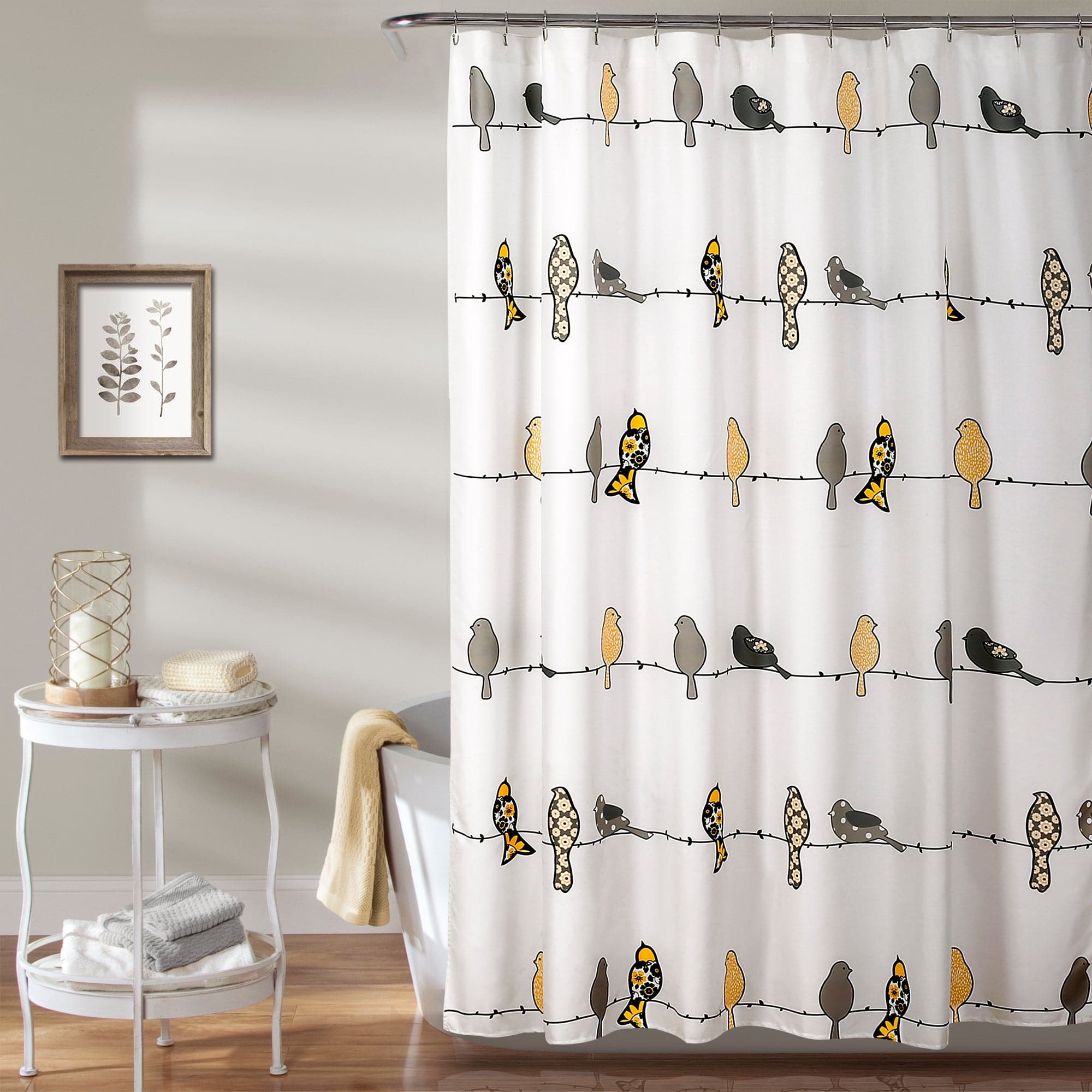 Stylish Rowley Birds Shower Curtain - Waterproof Bathroom Decor with Vibrant Bird Design - Perfect for Modern Bathrooms, Guest Baths & Spa Retreats