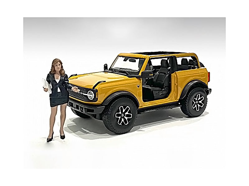 1/24 Scale Female Car Dealership Salesperson Figurine - Realistic Miniature Model for Diorama & Car Display Scenes by American Diorama | Perfect for Model Car Shows, Collectors & Automotive Displays