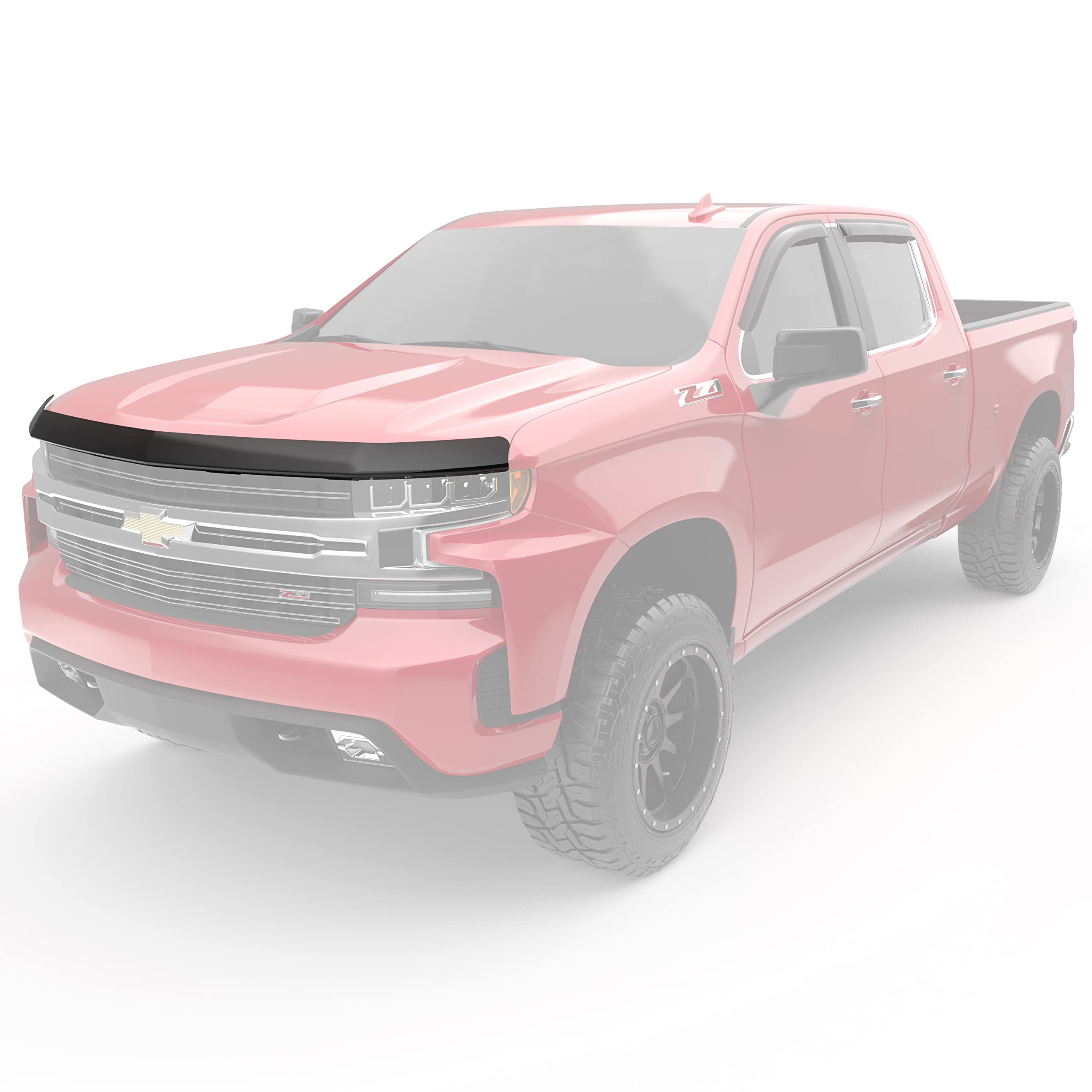 EGR 301691 SuperGuard Smoked Hood Shield for 2019-2025 Chevrolet Silverado 1500 | Durable Impact-Resistant Acrylic | Easy No-Drill Installation | Protects Against Rocks & Debris on Highways & Off-Road