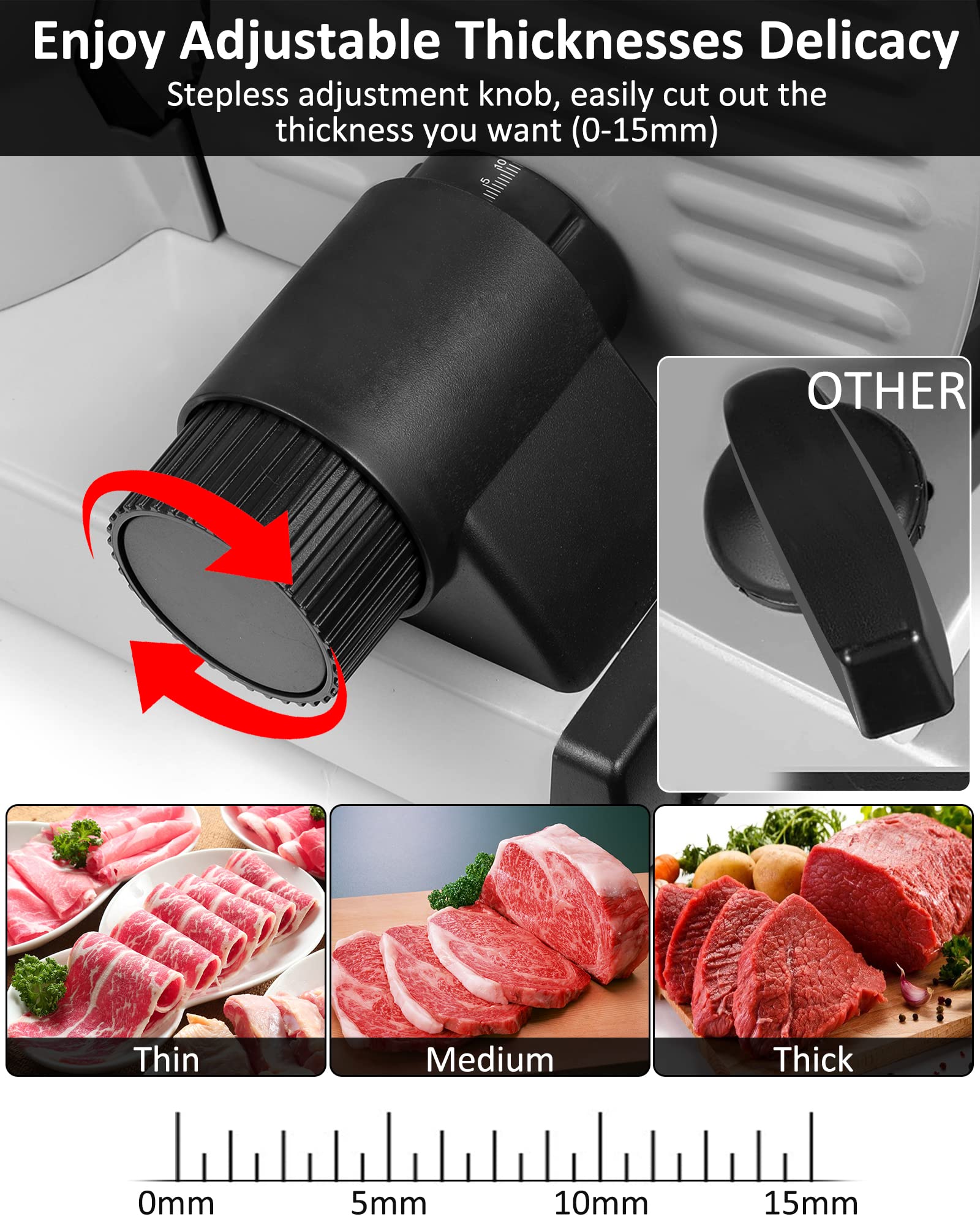 200W Electric Meat Slicer - 7.5