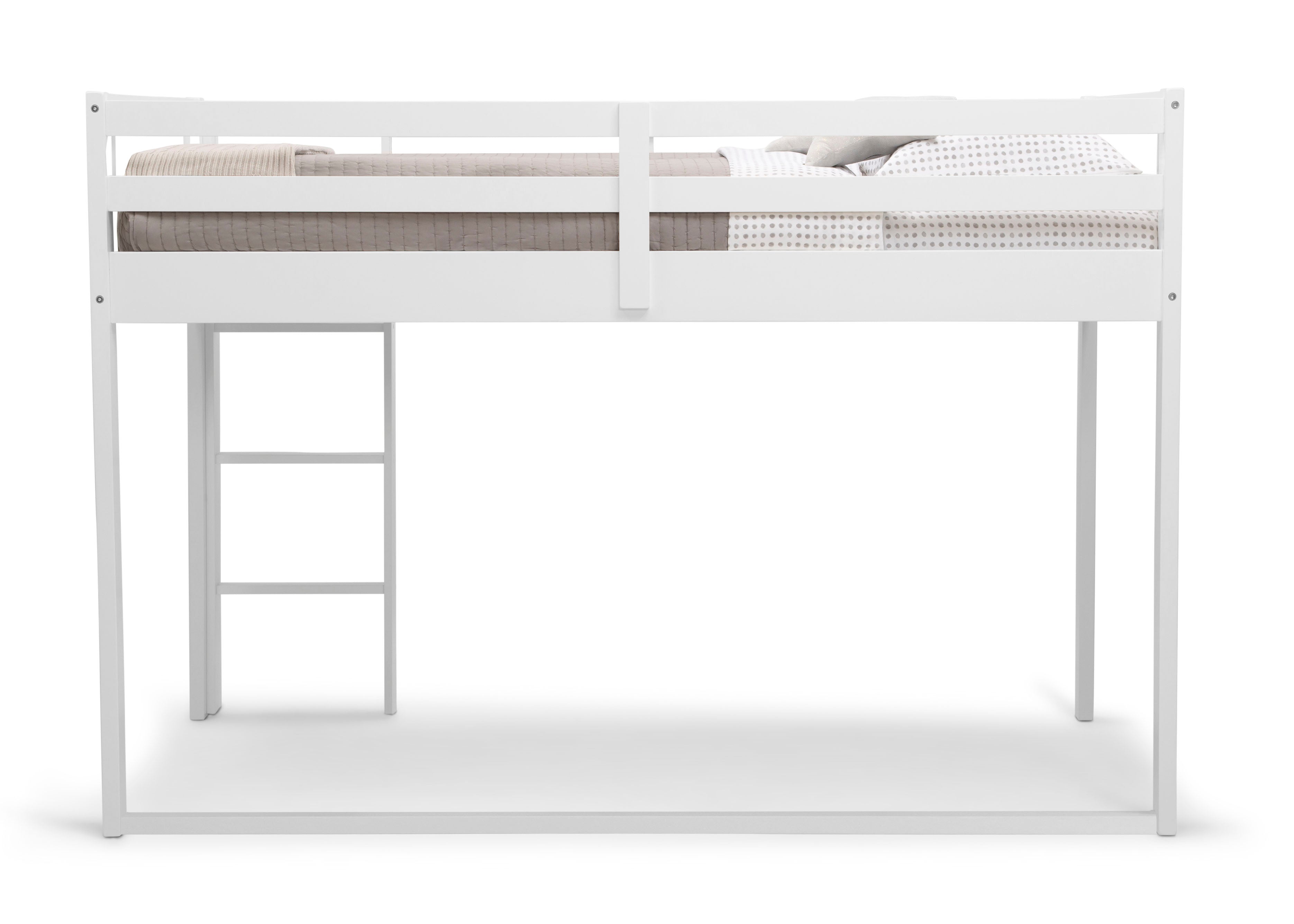 Space-Saving Twin Loft Bed with Safety Guardrail & Sturdy Ladder - Perfect for Kids' Bedrooms, Dorm Rooms & Small Apartments