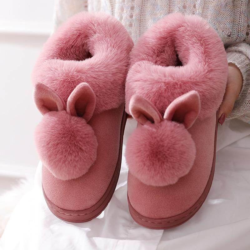 Soft Plush Bunny Slippers for Women & Girls - Cozy Non-Slip Indoor/Outdoor House Shoes - Perfect Gift for Christmas, Birthday & Valentine's Day