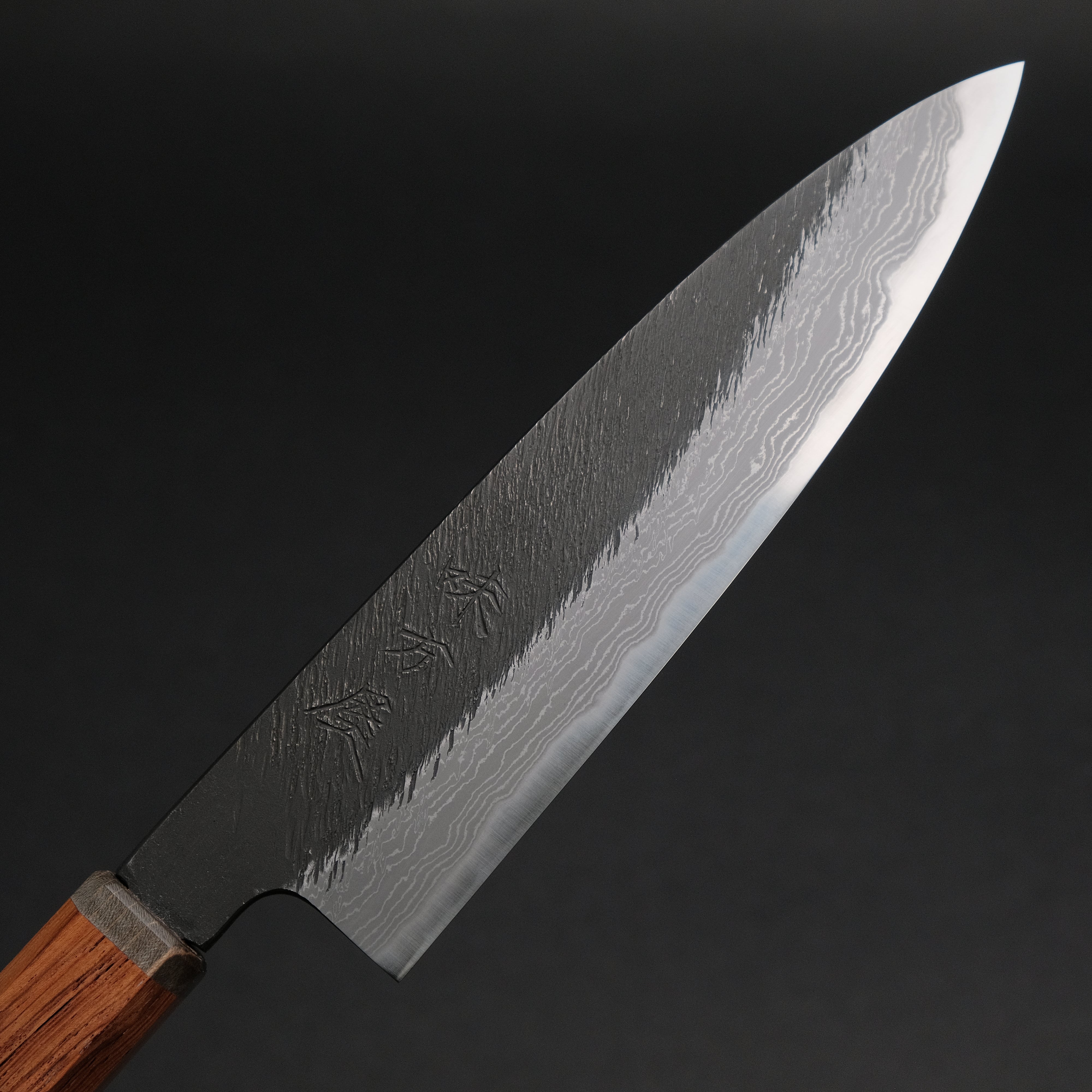 Premium Ajikataya White #2 Matsuba Damascus Petty Knife 150mm - Rosewood & Stabilized Wood Handle (#27) - Perfect for Slicing Fruits, Vegetables & Precision Kitchen Tasks