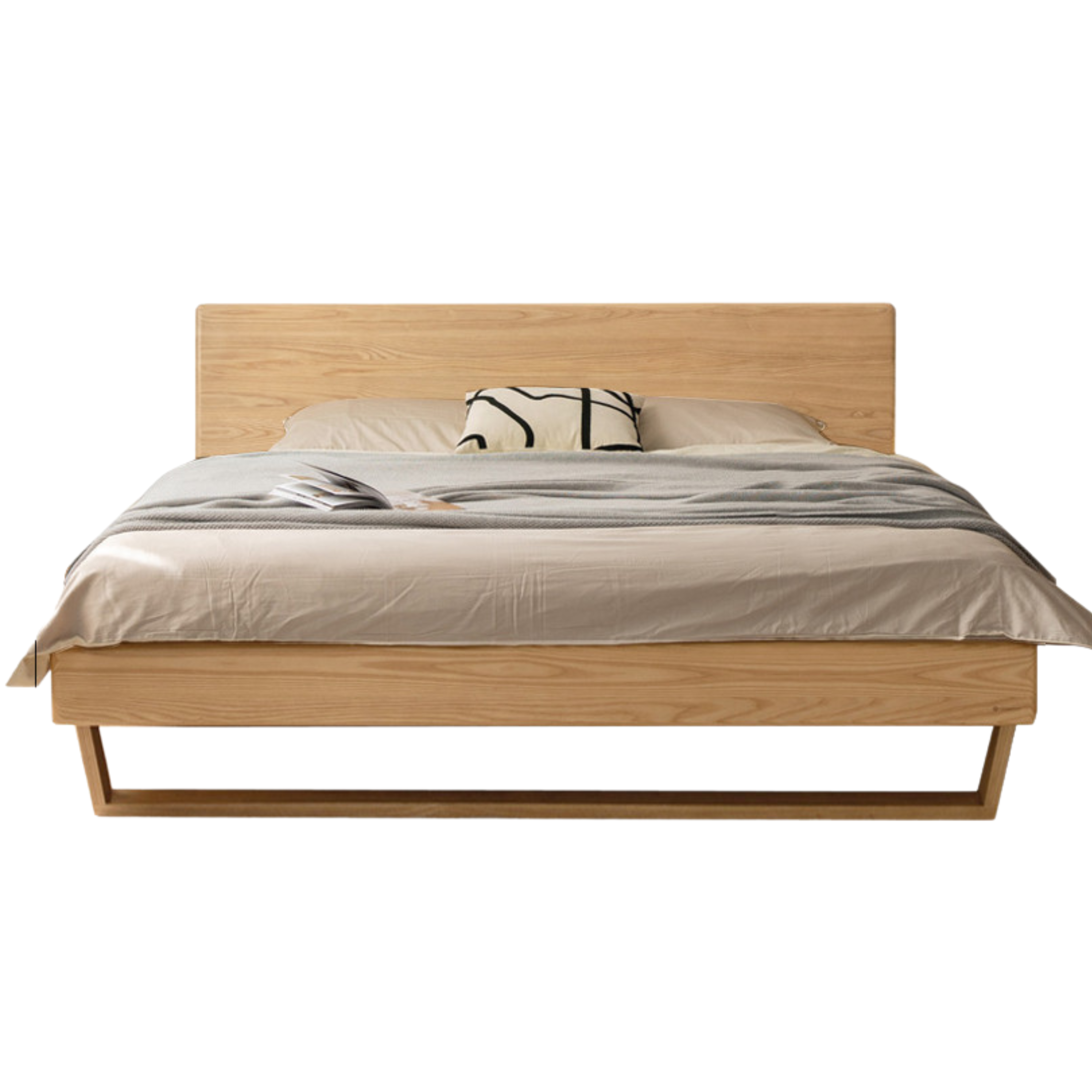 Natural Wood Color Oak High bunk suspended bed