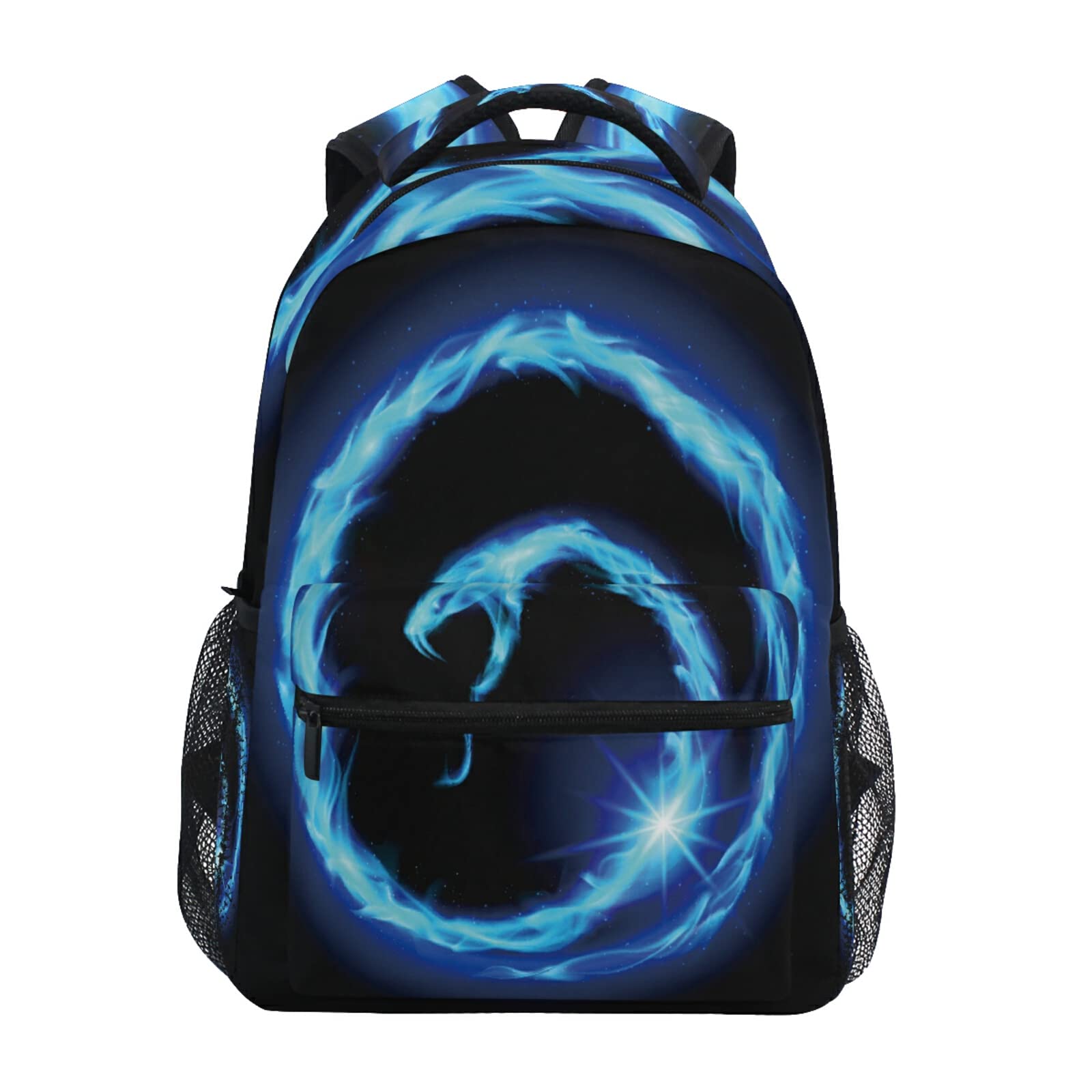 Blue Snake Pattern Waterproof Laptop Backpack for Students - School Bookbag for Boys & Girls, Men & Women | Durable Daypack for Outdoor Camping, Travel & Daily Use