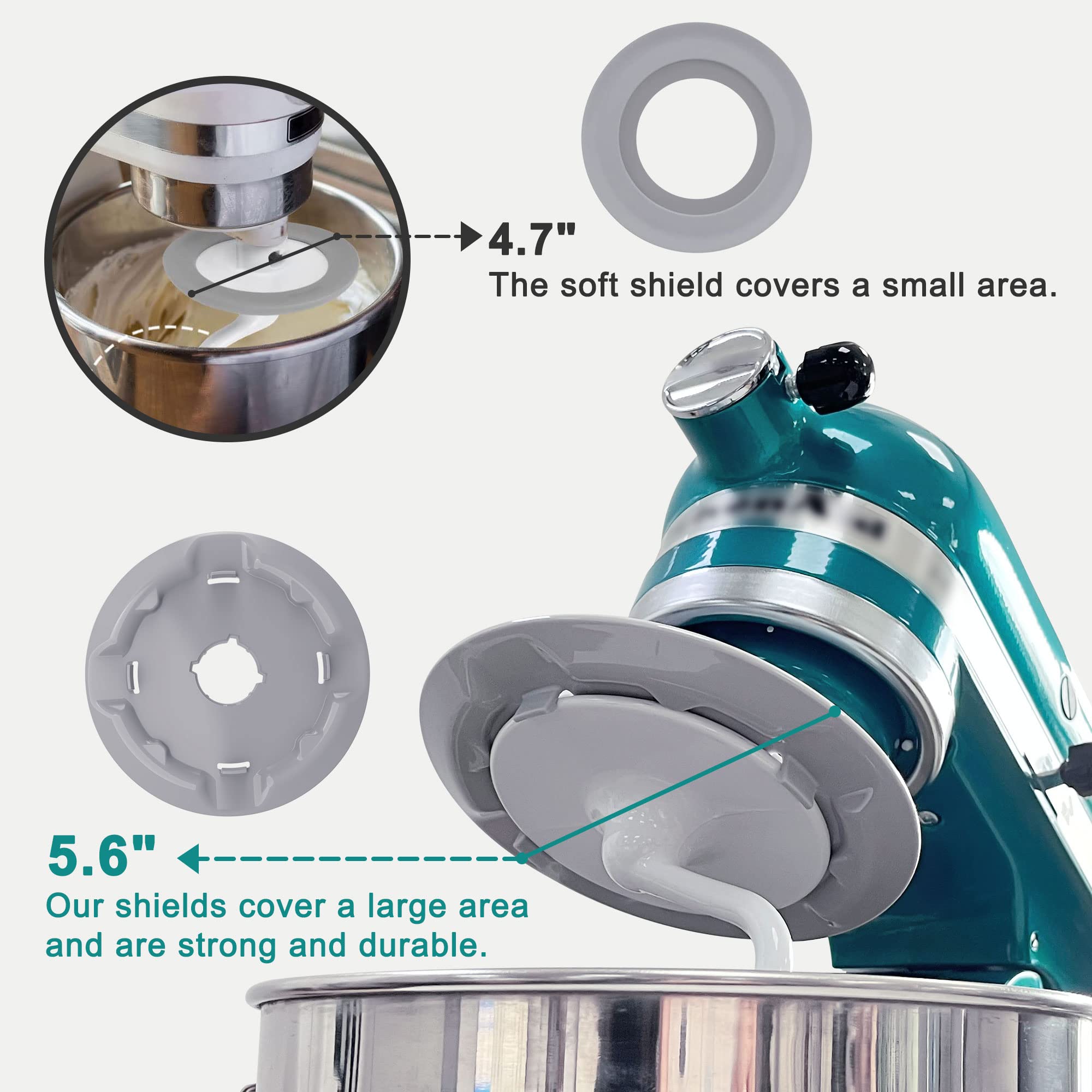 YISH Dough Hook Shield Attachment - Compatible with KitchenAid C-Shape Dough Hooks, Prevents Dough Climbing & Clogging - Replacement Part for Bread Mixing - Perfect for Home Bakers & Commercial Kitchens