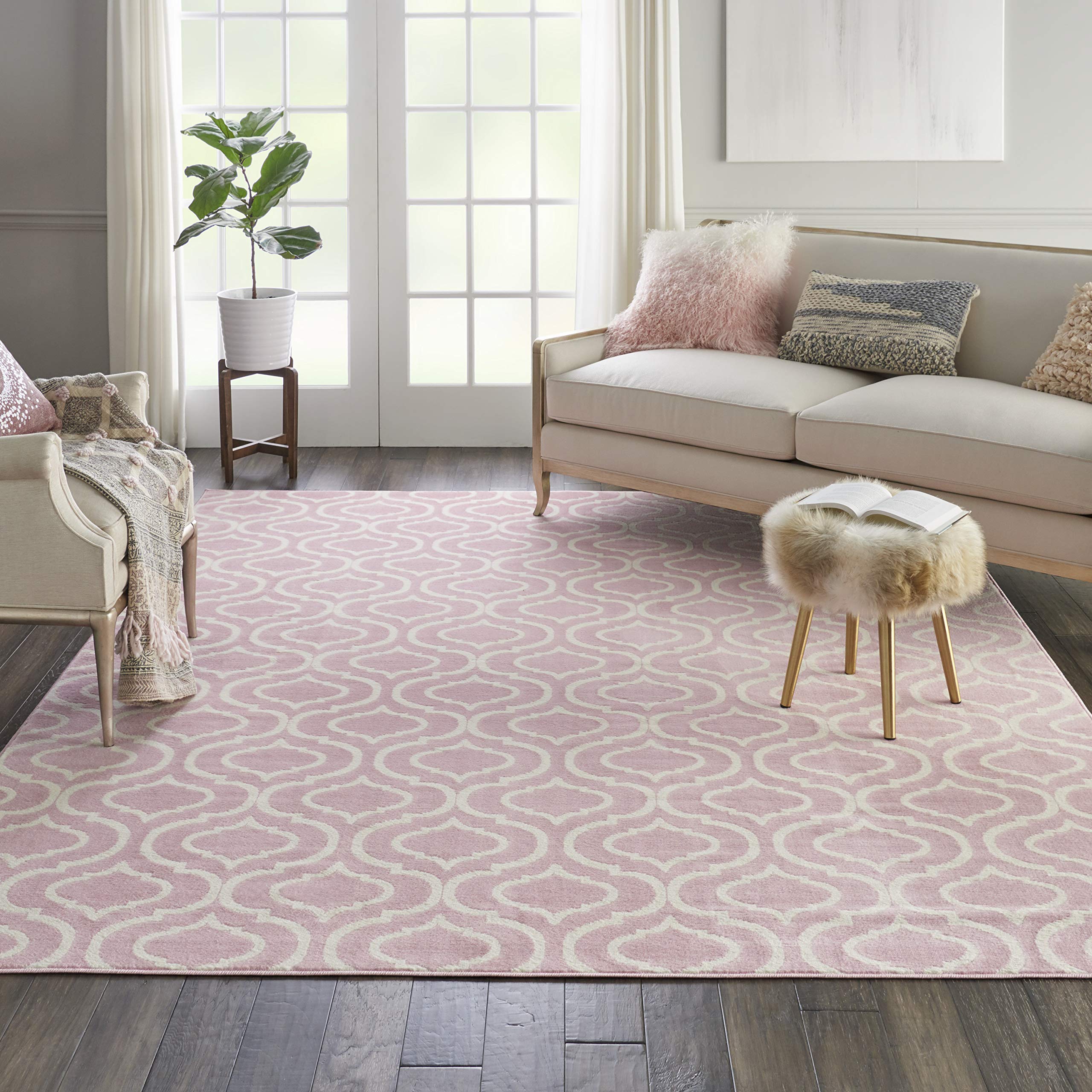 Nourison Jubilant Trellis Pink 8'6