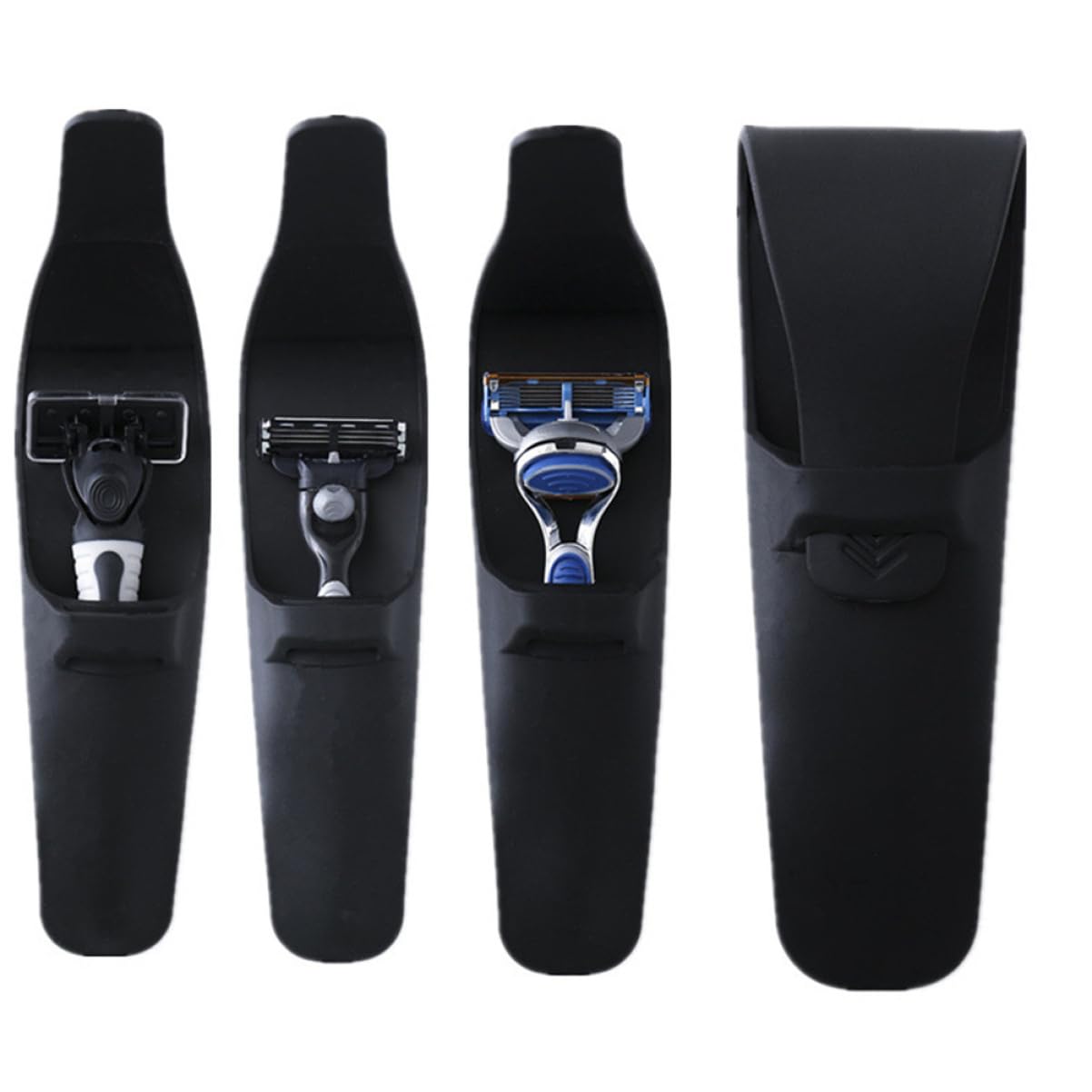 Beaupretty 3 Pack Waterproof Silicone Razor Travel Case - Compact Shaver Storage Organizer for Men & Women - Perfect for Travel, Gym, Camping & Home Use