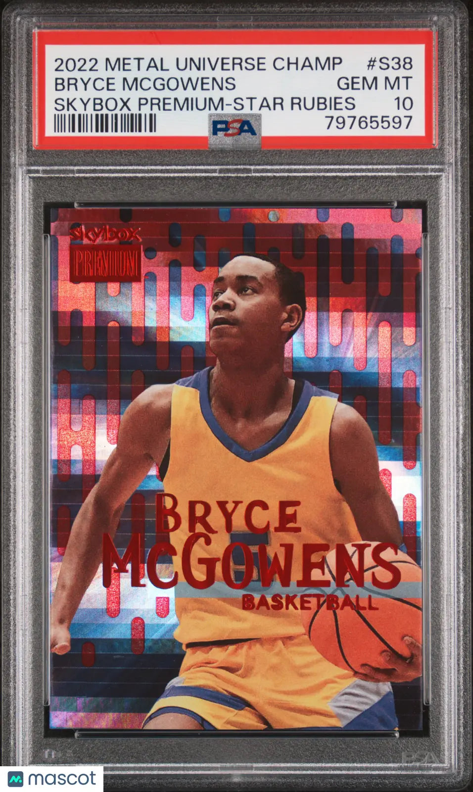 2022 Skybox Metal Universe Premium Star Rubies Bryce McGowens PSA 10 /100 - Rare Basketball Trading Card for Collectors & Investors - Perfect for Display, Gifts, and Portfolio Diversification