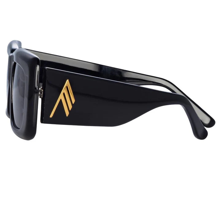 The Attico Marfa 03 C1 Black Gold Sunglasses - Luxury Designer Shades for Women - Perfect for Beach, Vacation & Outdoor Fashion Accessories