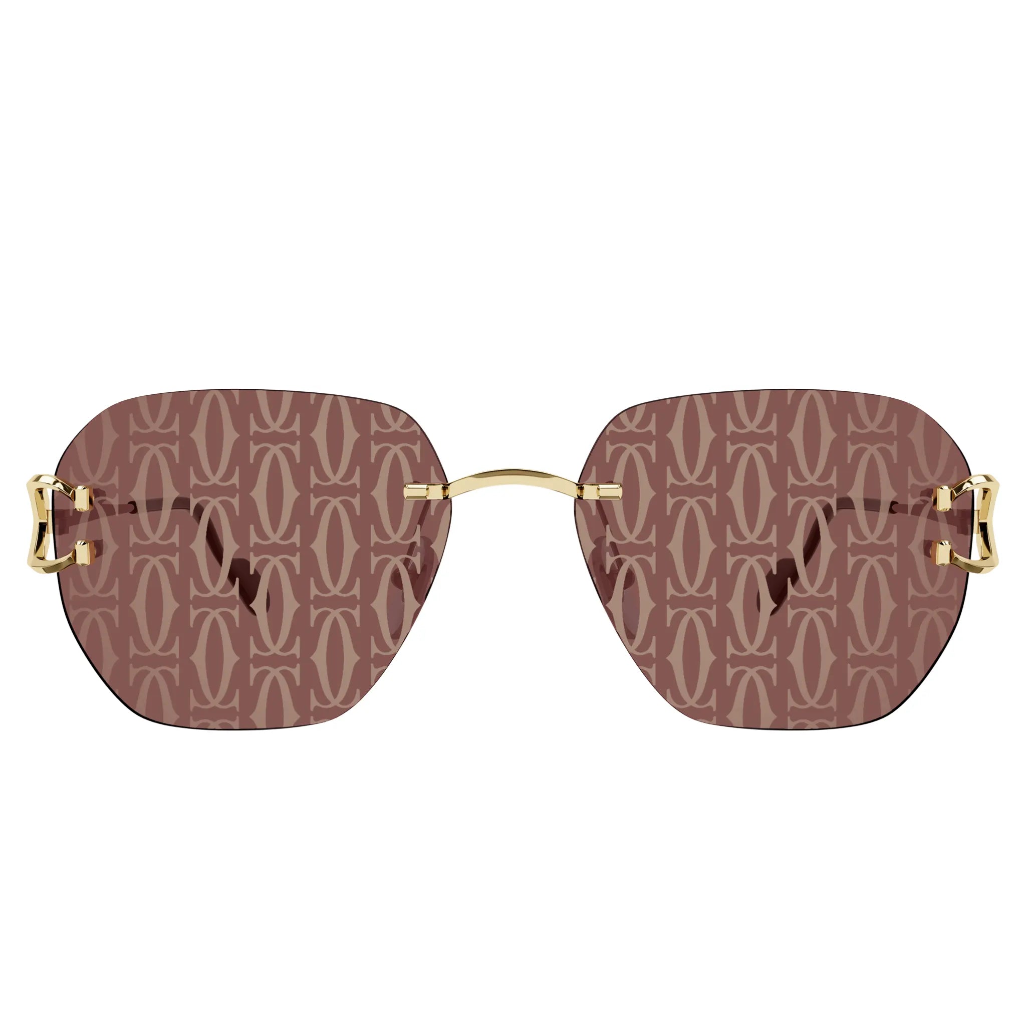 Cartier CT0394S 003 Gold Red Aviator Sunglasses for Women - Luxury Polarized UV Protection - Perfect for Beach, Driving & Fashion Accessories