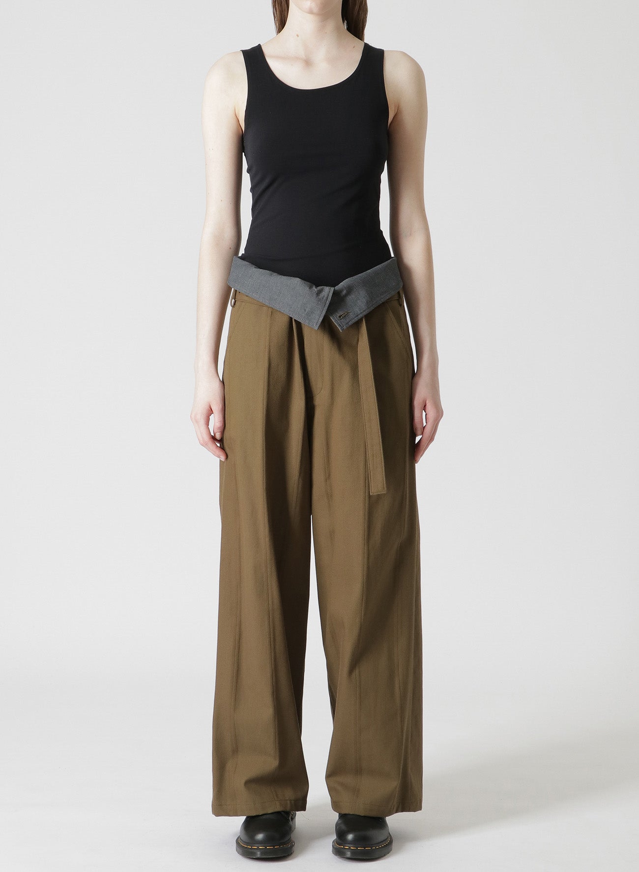 DOBBY Women's High Waist Chino Pants with Belt - Casual Office Work Trousers for Business & Everyday Wear