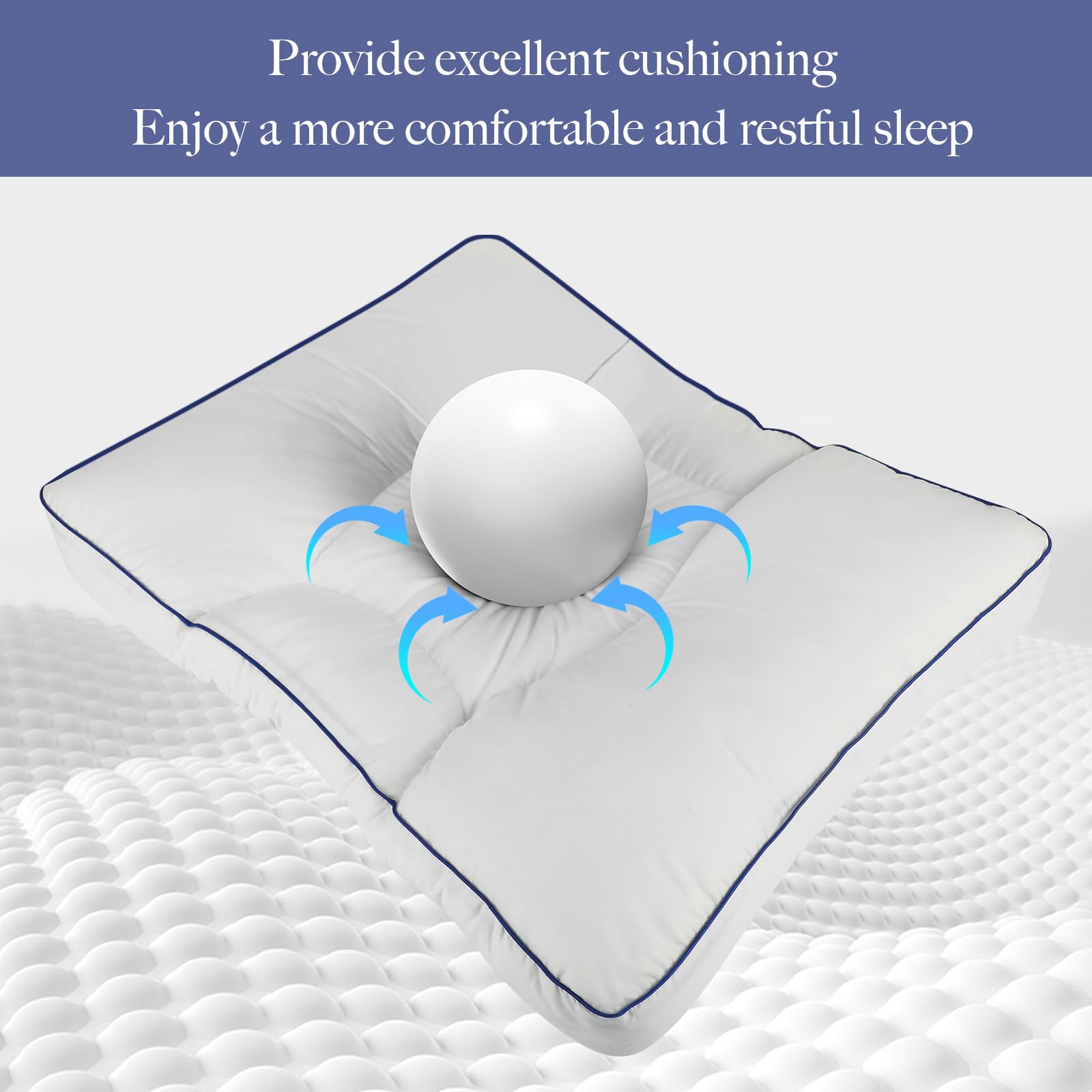 Functional Partition Pillow - Standard Size Bed Pillow for Back, Stomach & Side Sleepers - Orthopedic Support for Better Sleep - Perfect Gift for Family & Friends - Ideal for Home, Office & Travel Use