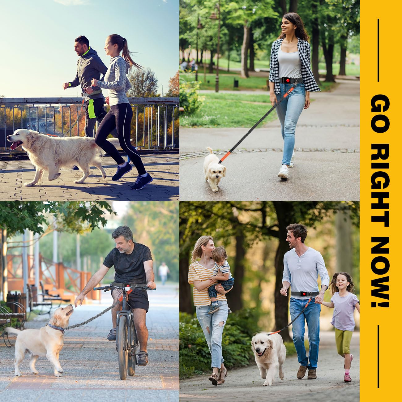 **Hands Free Dog Leash with Waist Belt – Adjustable Bungee Leash for Walking, Hiking & Running | Reflective Stitching & Double Handle | Perfect for Active Pet Owners (Grey)**    *(Use Case: Ideal for jogging, hiking, or daily walks with your dog while keeping your hands free for convenience and safety.)*