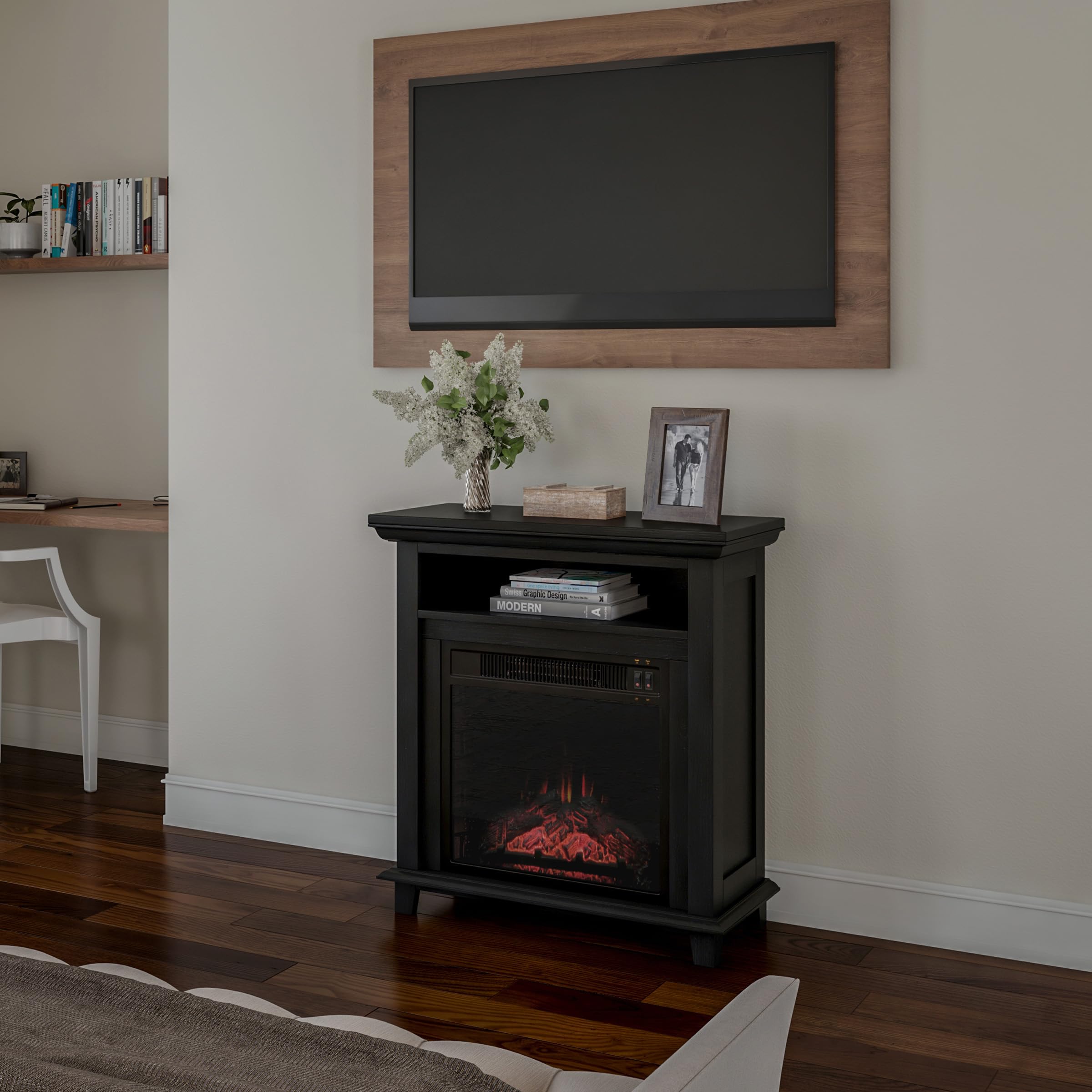 27 Inch Electric Fireplace TV Stand for 32