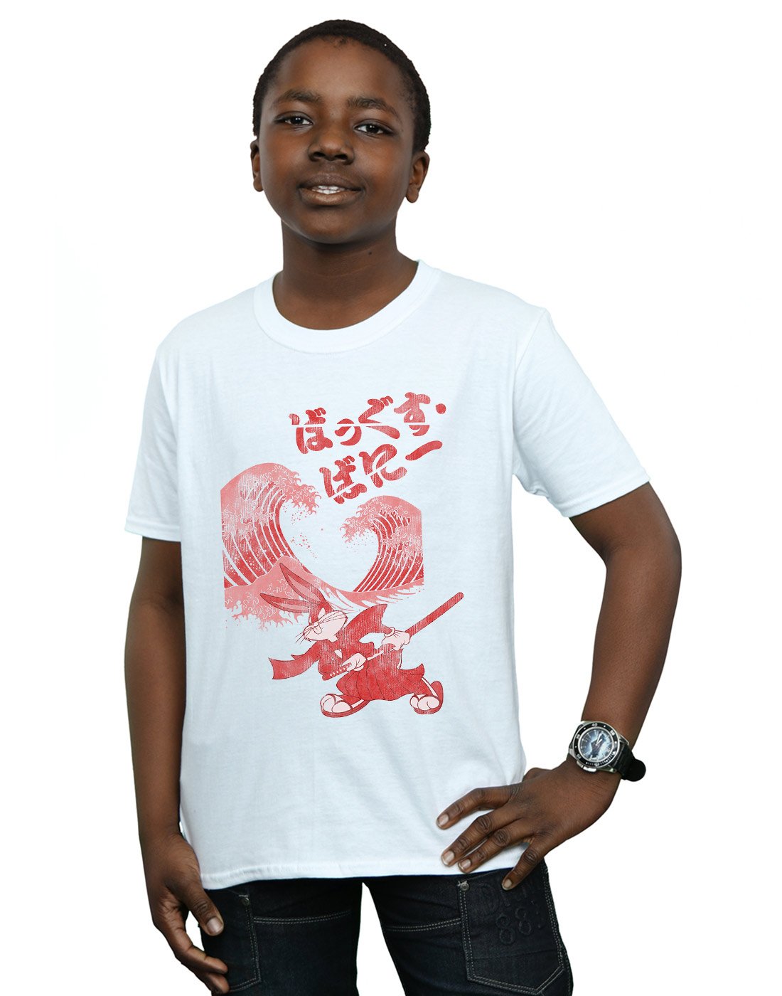 Bugs Bunny Manga Graphic T-Shirt for Boys 5-6 Years | Looney Tunes Cartoon Cotton Tee | Perfect for School, Playdates & Casual Wear