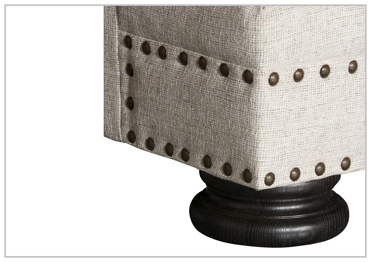 Bernhardt Foster 3-Seater Fabric Sofa with Nailhead Trim - Modern Living Room Furniture for Home Decor & Comfortable Relaxation