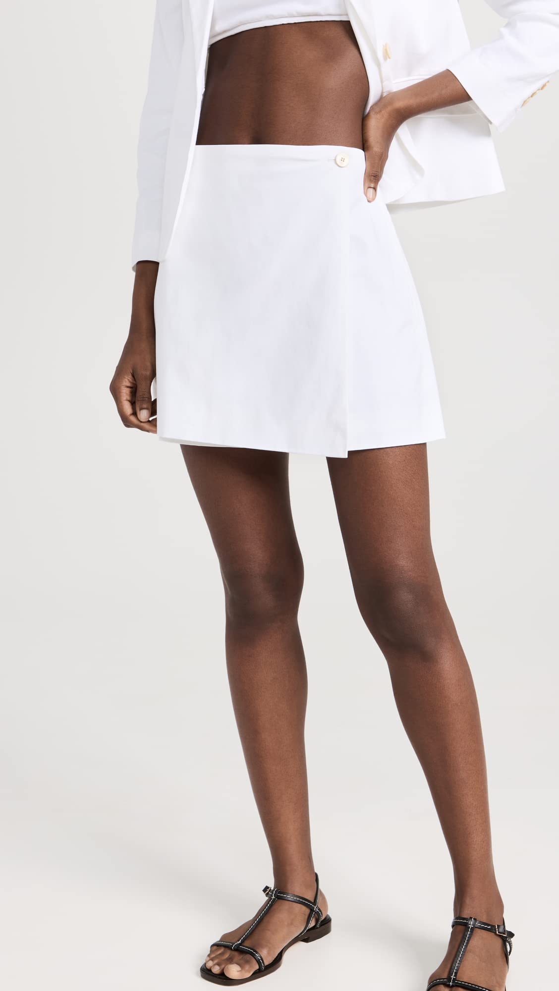 Theory Women's Button Mini Skort - Stylish Stretch Fabric Skirt with Shorts for Comfort & Versatility | Perfect for Work, Casual Outings & Summer Activities