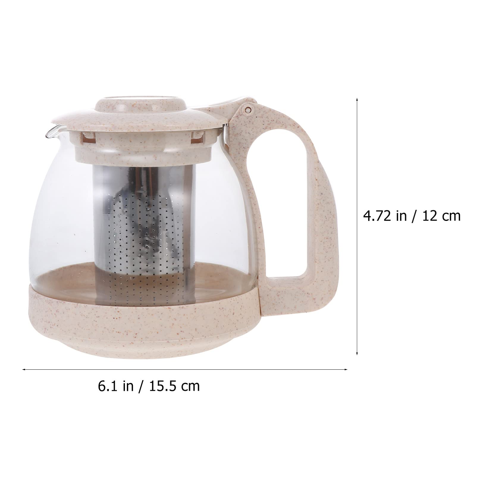 Hemoton 1-Piece Glass Teapot with Removable Infuser - Stovetop & Microwave Safe Loose Leaf Tea Kettle for Kungfu Tea, Office Use & Home Brewing - Perfect for Gas Stove Heating & Tea Ceremonies