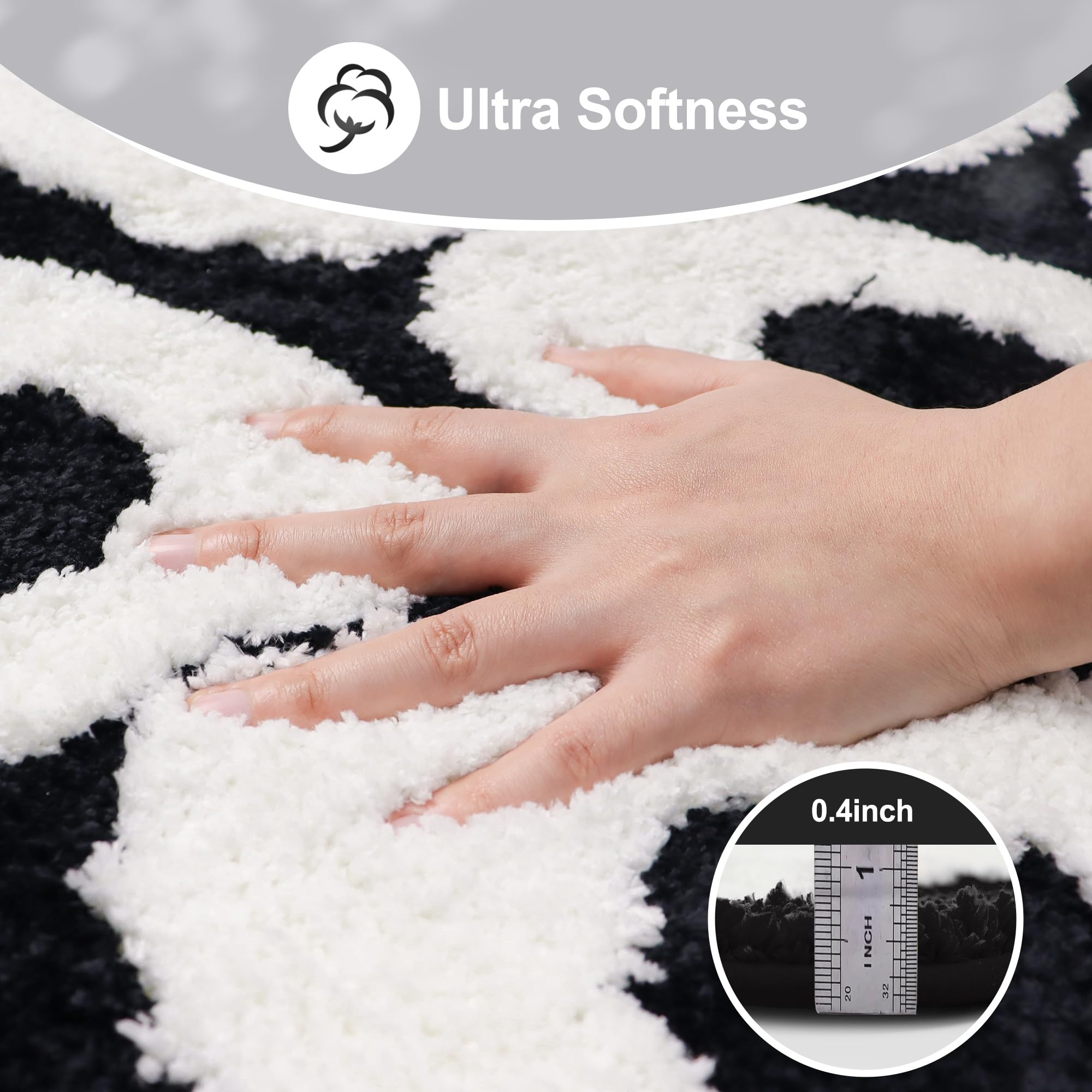 Funny Black and White Bath Mat - Non-Slip Absorbent Bathroom Rug for Bathtub, Shower & Kitchen - Cool Floor Mat Decor for Bathroom, Bedroom & Laundry Room - Perfect Gift for Home & Apartment