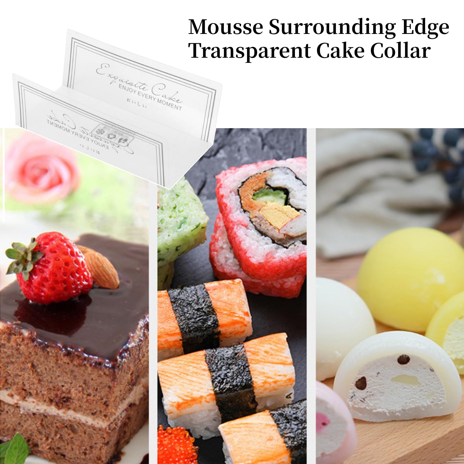 100PCS Clear Cake Collar for Chocolate Mousse, Cake Decorating & Wrapping - Transparent Baking Collar for Professional Dessert Presentation - Perfect for Birthday Cakes, Wedding Cakes & Pastry Making
