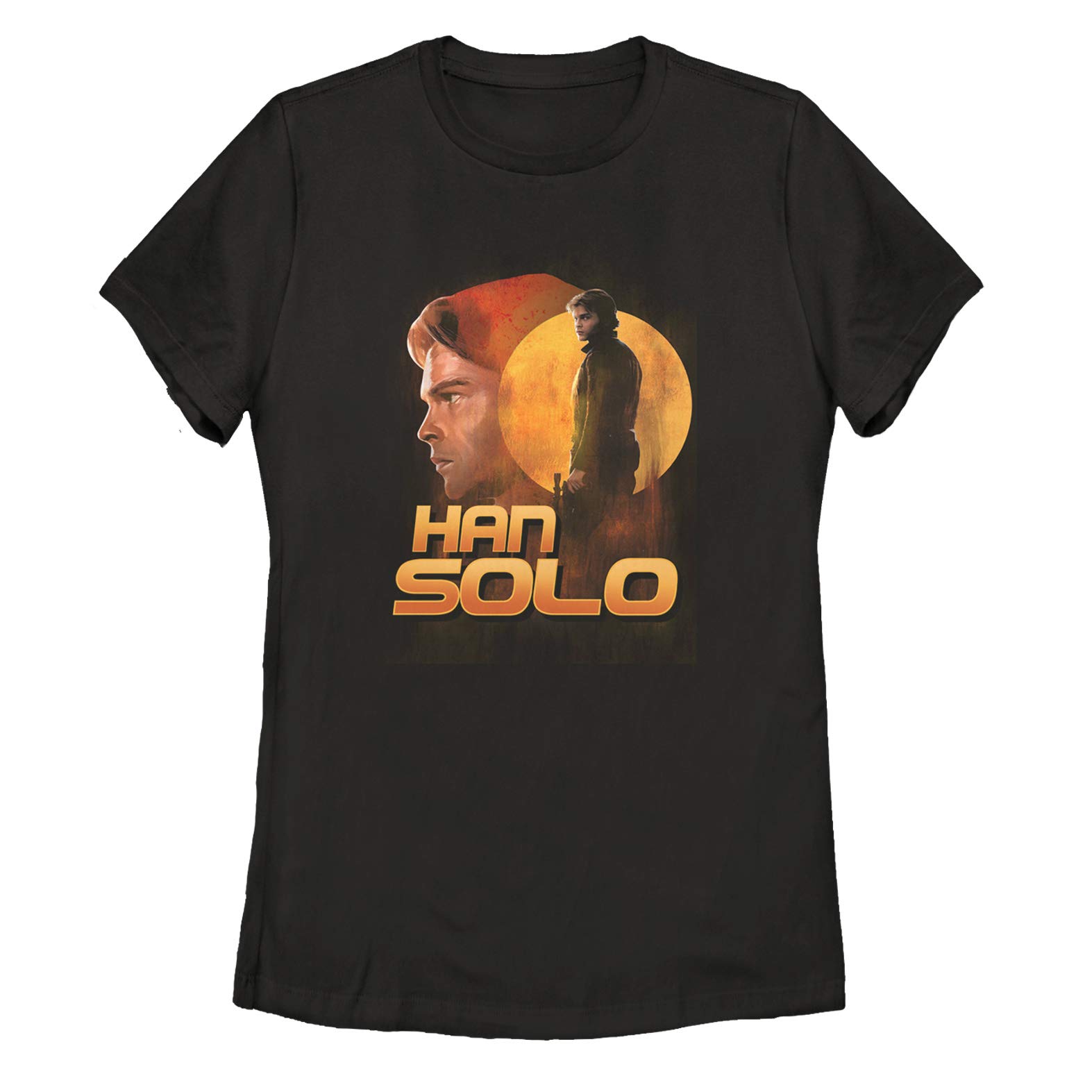 Women's Solo: A Star Wars Story Han Dusty Sunset Graphic T-Shirt | Vintage Star Wars Movie Tee | Perfect for Cosplay, Conventions & Everyday Wear