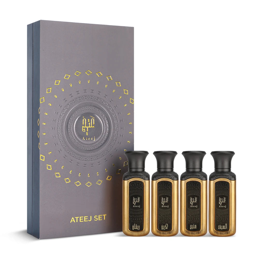 Ateej Mini Travel Perfume Set - 4 x 50ml Fragrance Bottles for Women, Perfect for Purse, Gym Bag & On-the-Go Scent Touch Ups