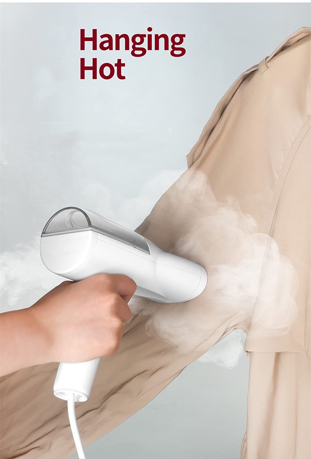 Portable Handheld Garment Steamer for Clothes - Compact Travel Steamer Iron for Wrinkle Removal - Perfect for Home, Travel, and Office Use
