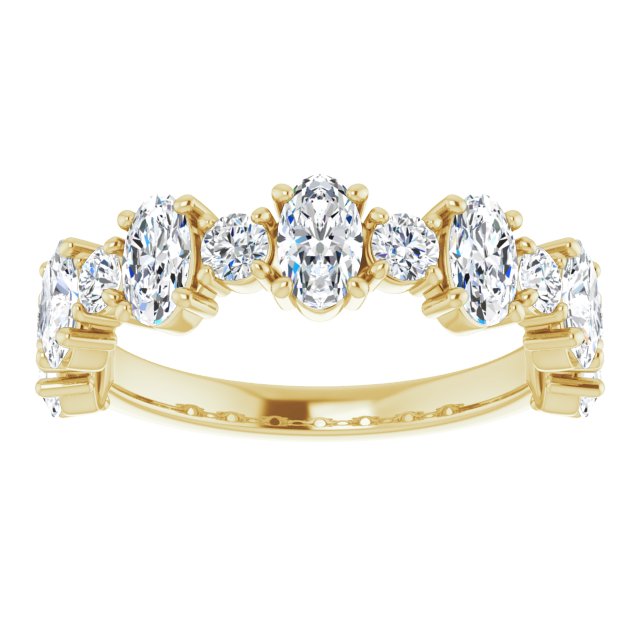 1.83 Carat Oval & Round Cut Diamond Wedding Band Ring for Women - Elegant Bridal Jewelry for Engagement, Anniversary & Special Occasions