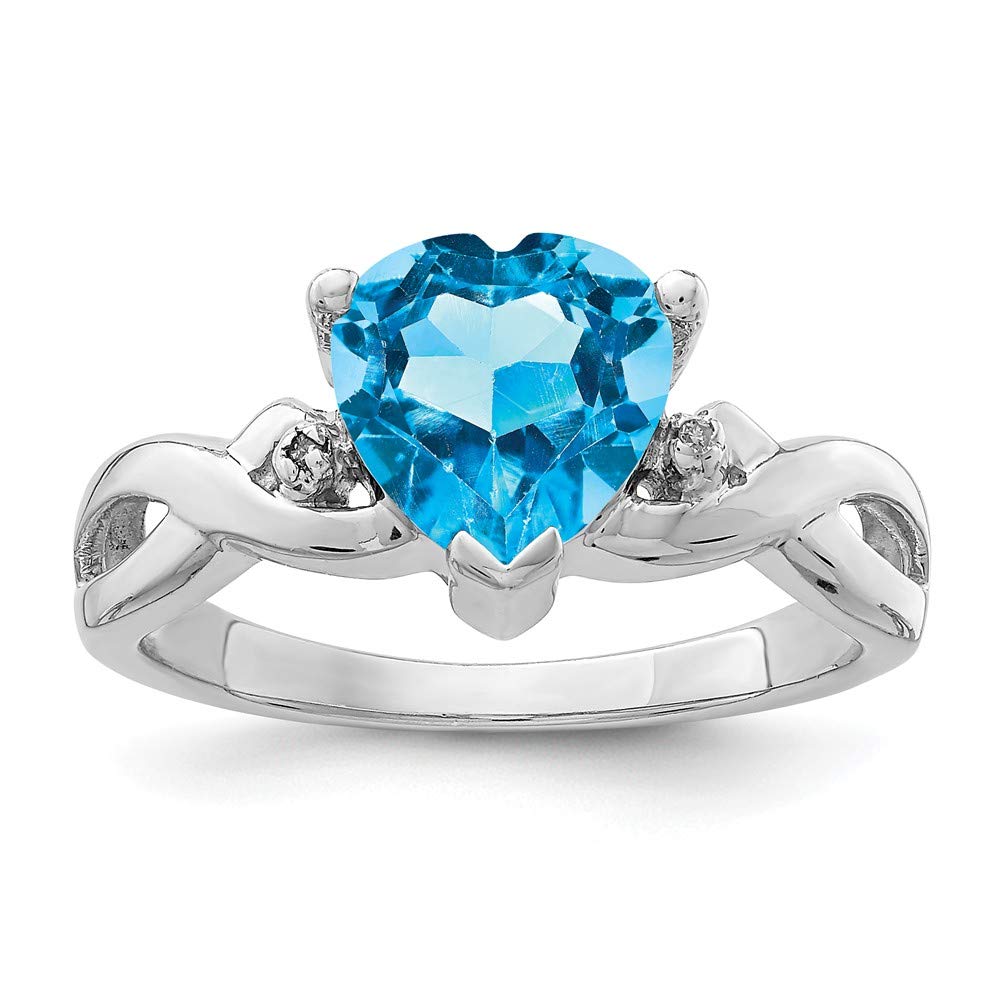 925 Sterling Silver Diamond Heart Ring for Engagement & Gifts