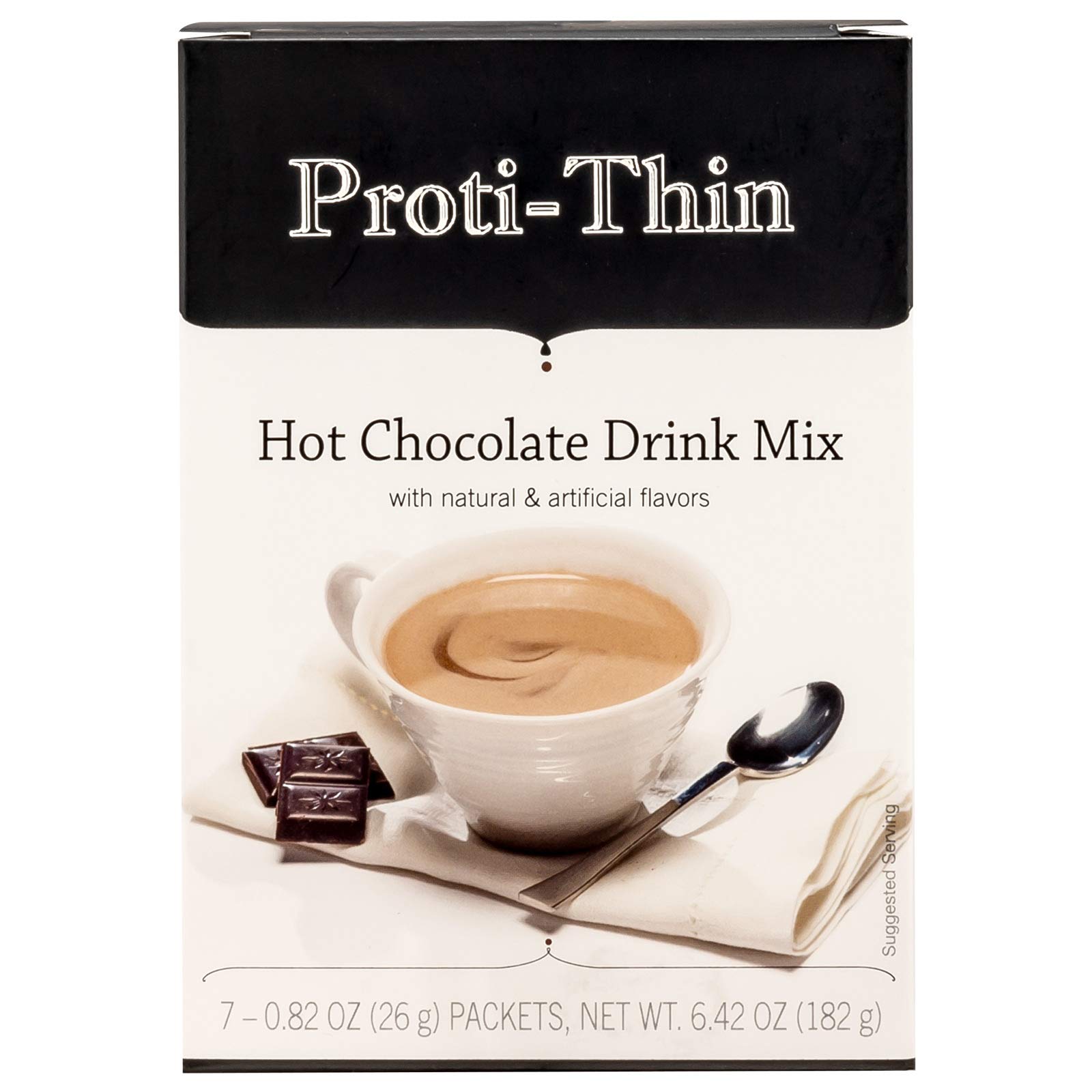 Proti-Thin Protein Diet Hot Chocolate - 15g Protein, Low Calorie, Low Carb, Low Sugar | KETO Friendly & Ideal Protein Compatible (7 Servings/Box) - Perfect for Weight Loss & Healthy Lifestyle