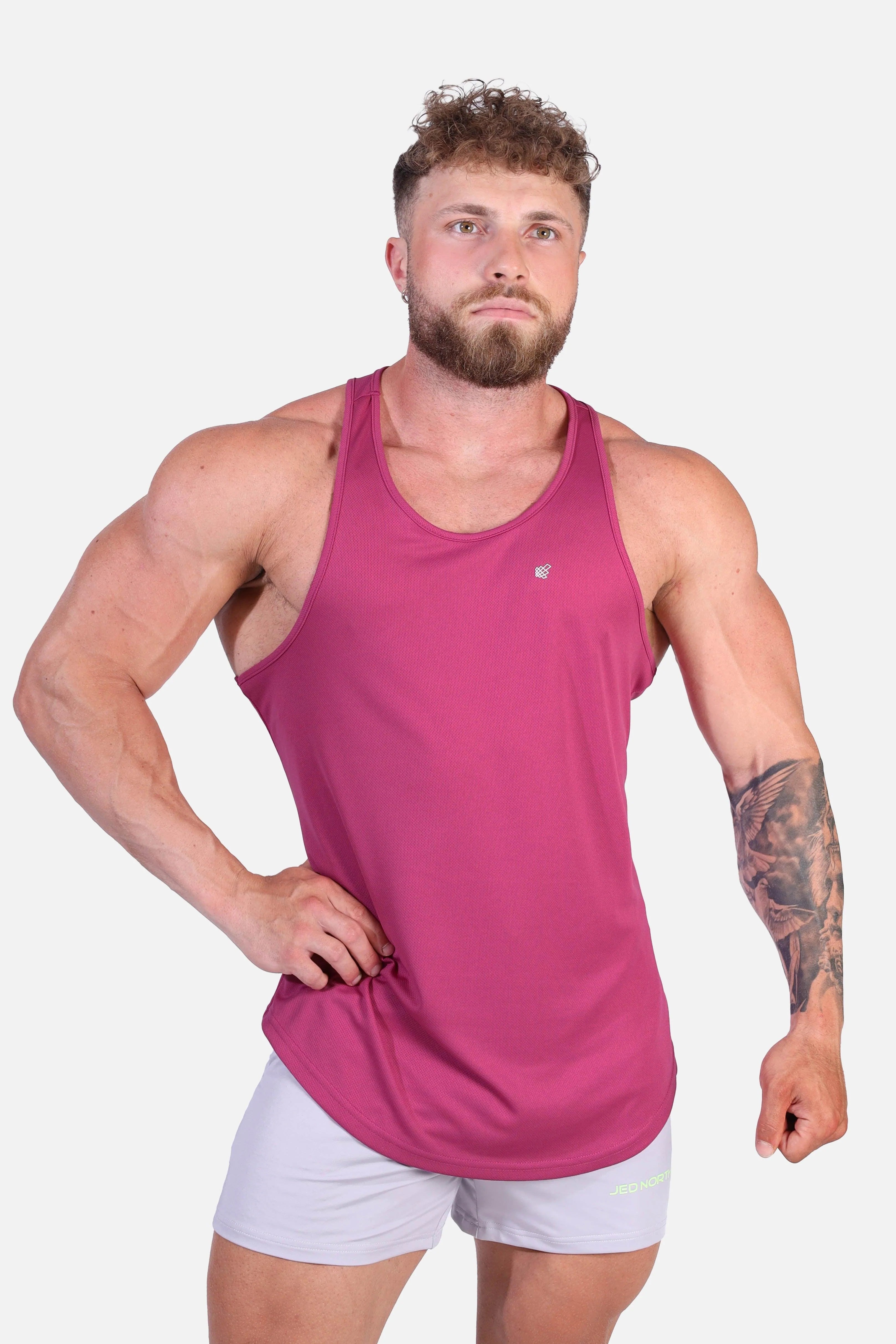 Jed North Women's Quick-Dry Microfiber Dri-Fit Tank Top - Magenta Color for Yoga, Running & Gym Workouts