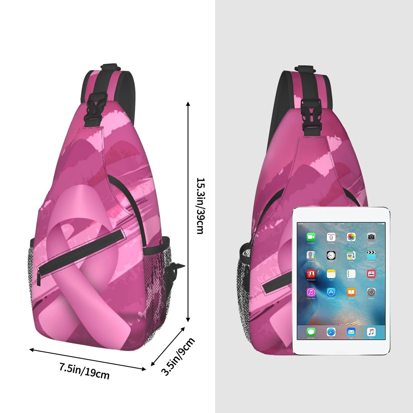 Breast Cancer Awareness Crossbody Bags for Women & Men - Lightweight Chest Shoulder Bags for Hiking, Travel & Daily Use | Perfect for Commuting, Shopping & Outdoor Activities
