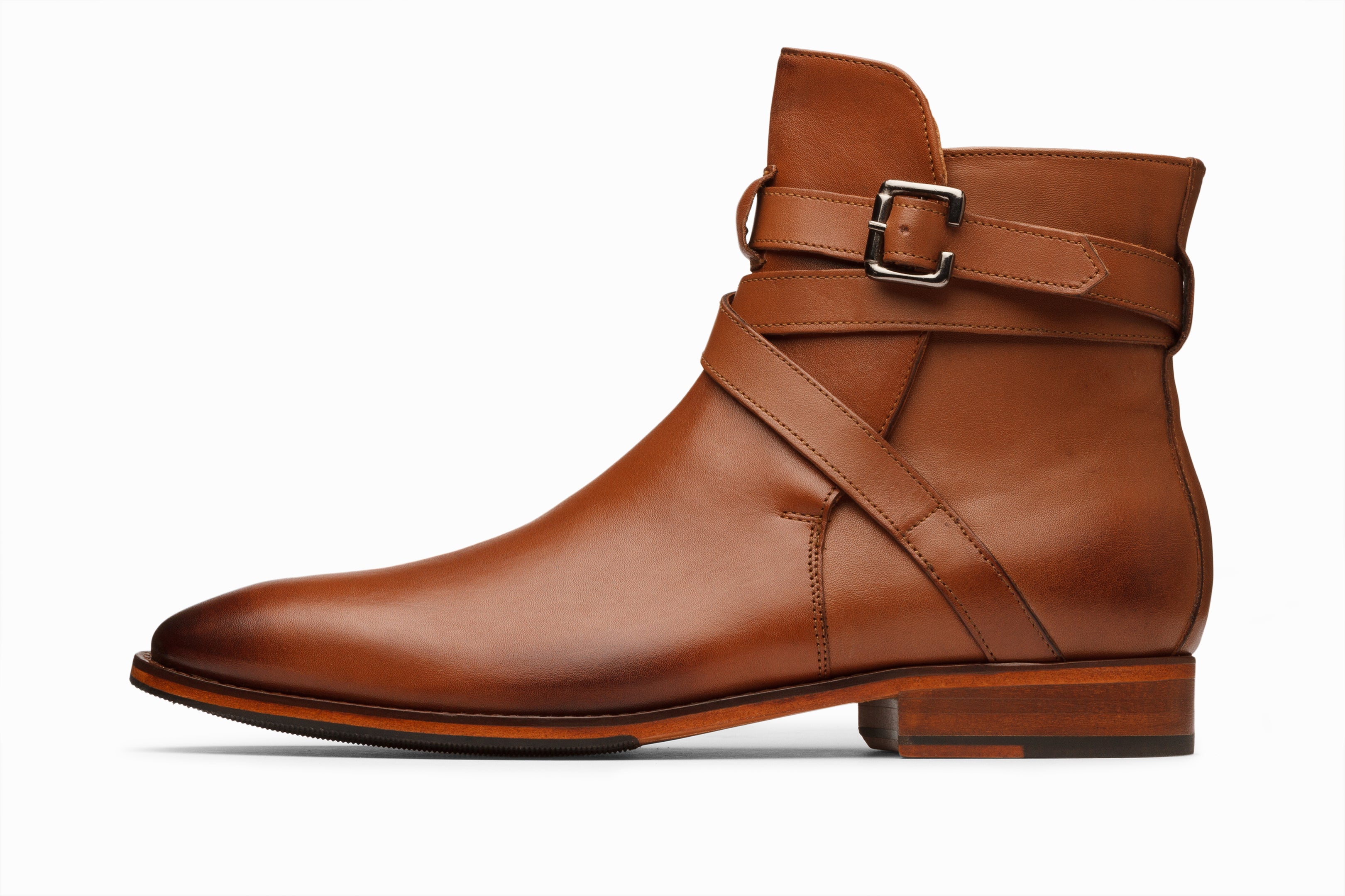 Men's Genuine Leather Jodhpur Ankle Boots in Tan - Classic Western Riding & Casual Fashion Footwear for Outdoor Adventures & Daily Wear