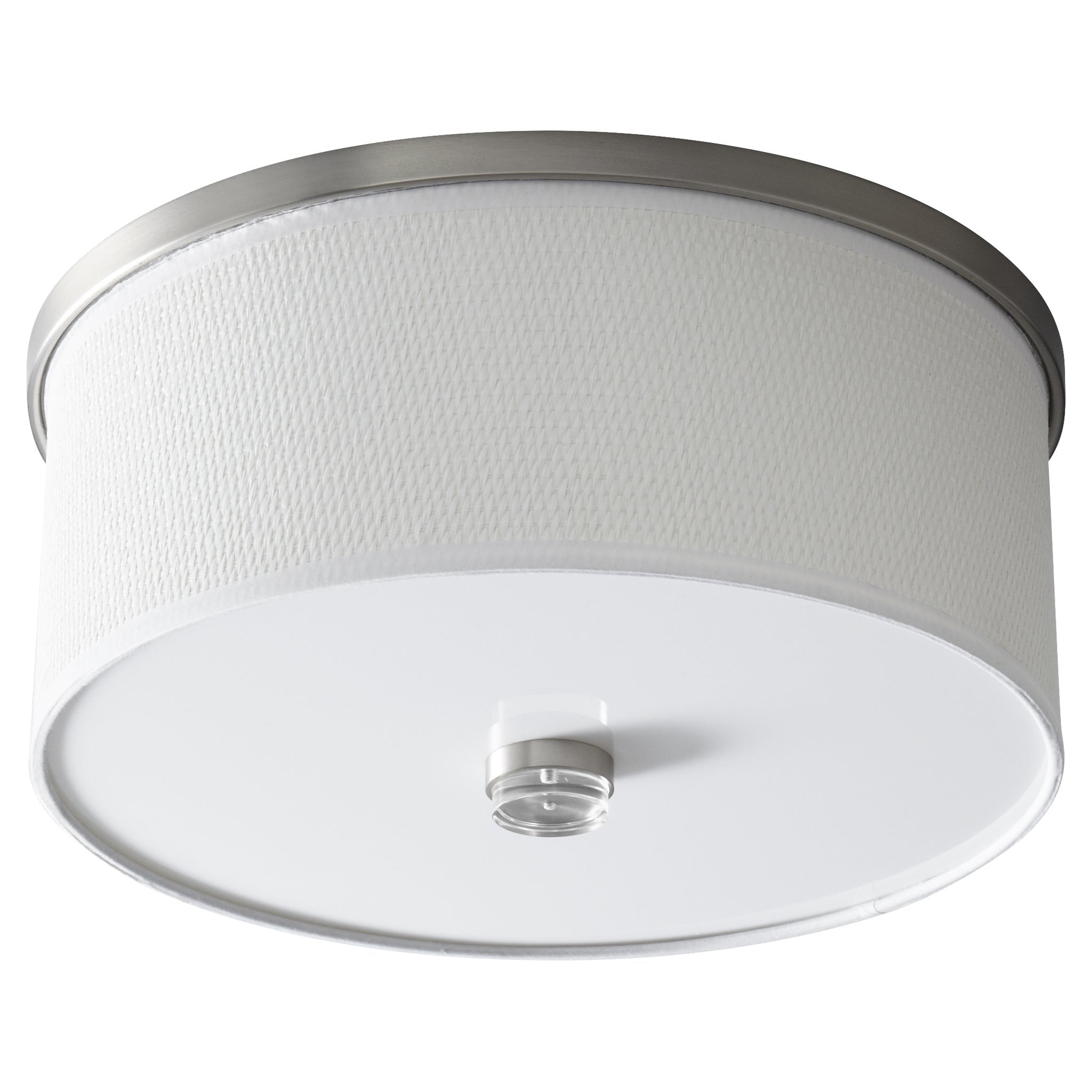 Oxygen Echo 3 695 24 EM Modern Ceiling Mount Light Fixture in Satin Nickel with White Glass Shade - Perfect for Living Room, Bedroom, and Hallway Lighting
